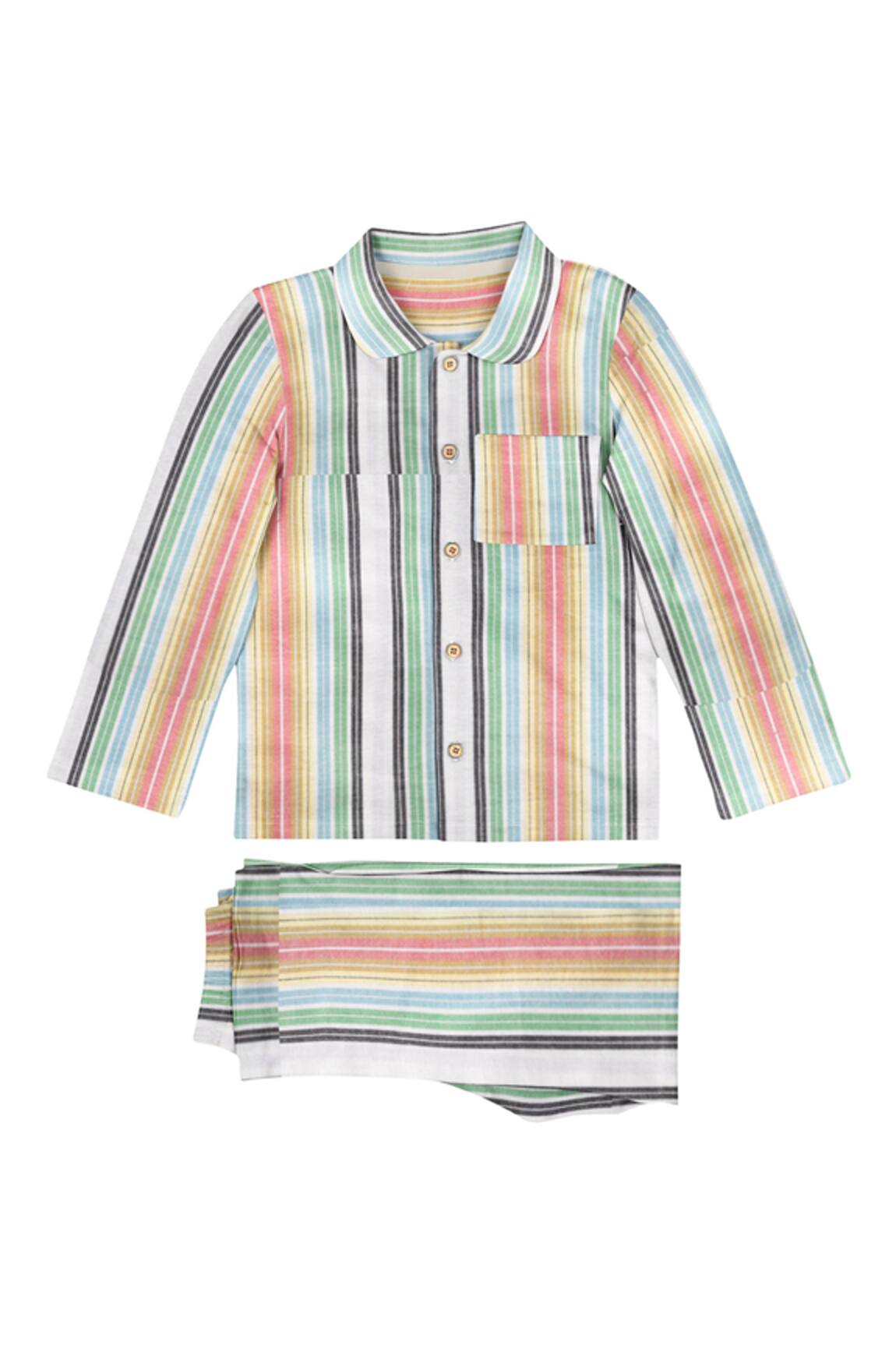 The Baby Atelier Striped Shirt & Pyjama Co-ord Set