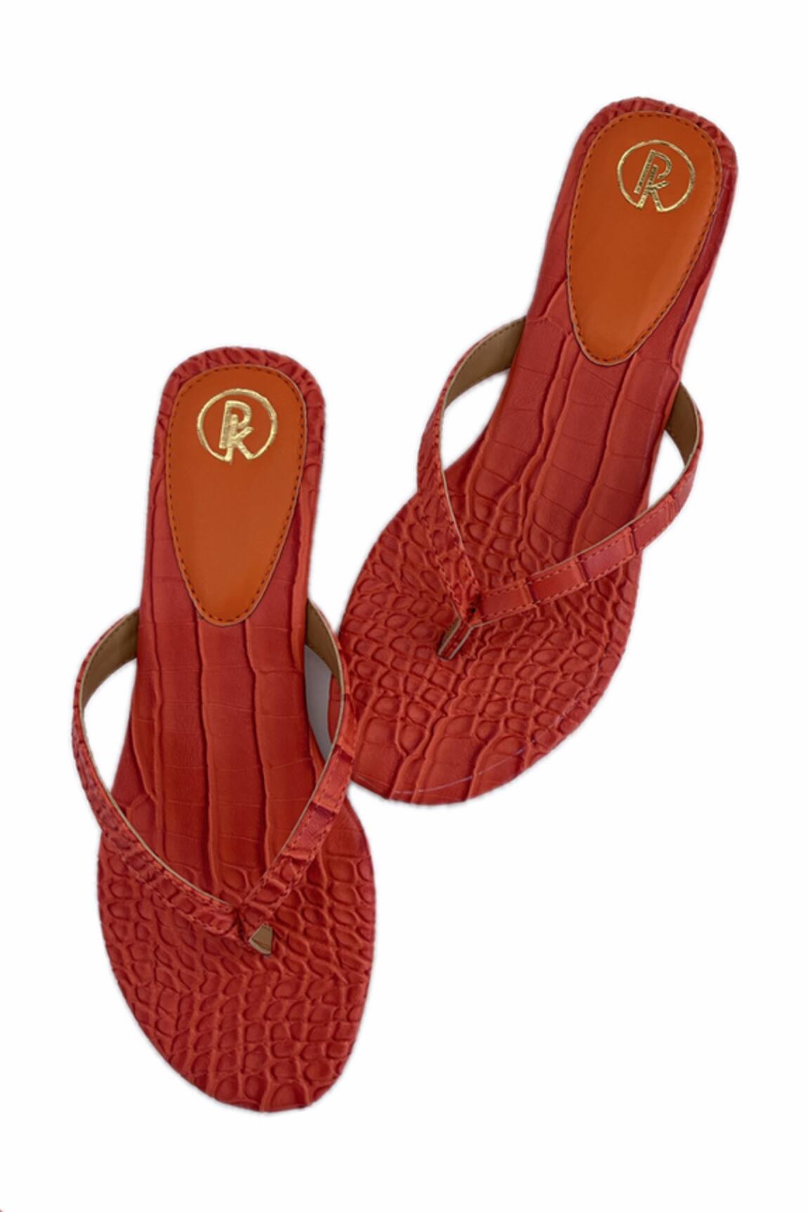 PREET KAUR Candy Textured V Strap Flats