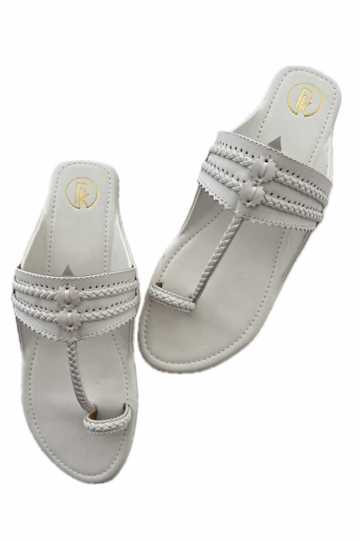 PREET KAUR Braided Strap Kolhapuri Flats