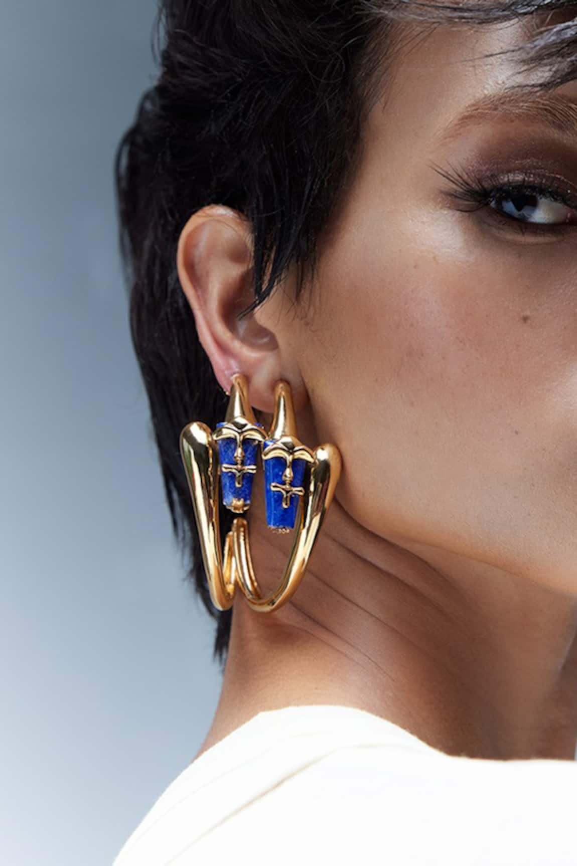 Outhouse The Lazuli Sculpt Hoop Earrings