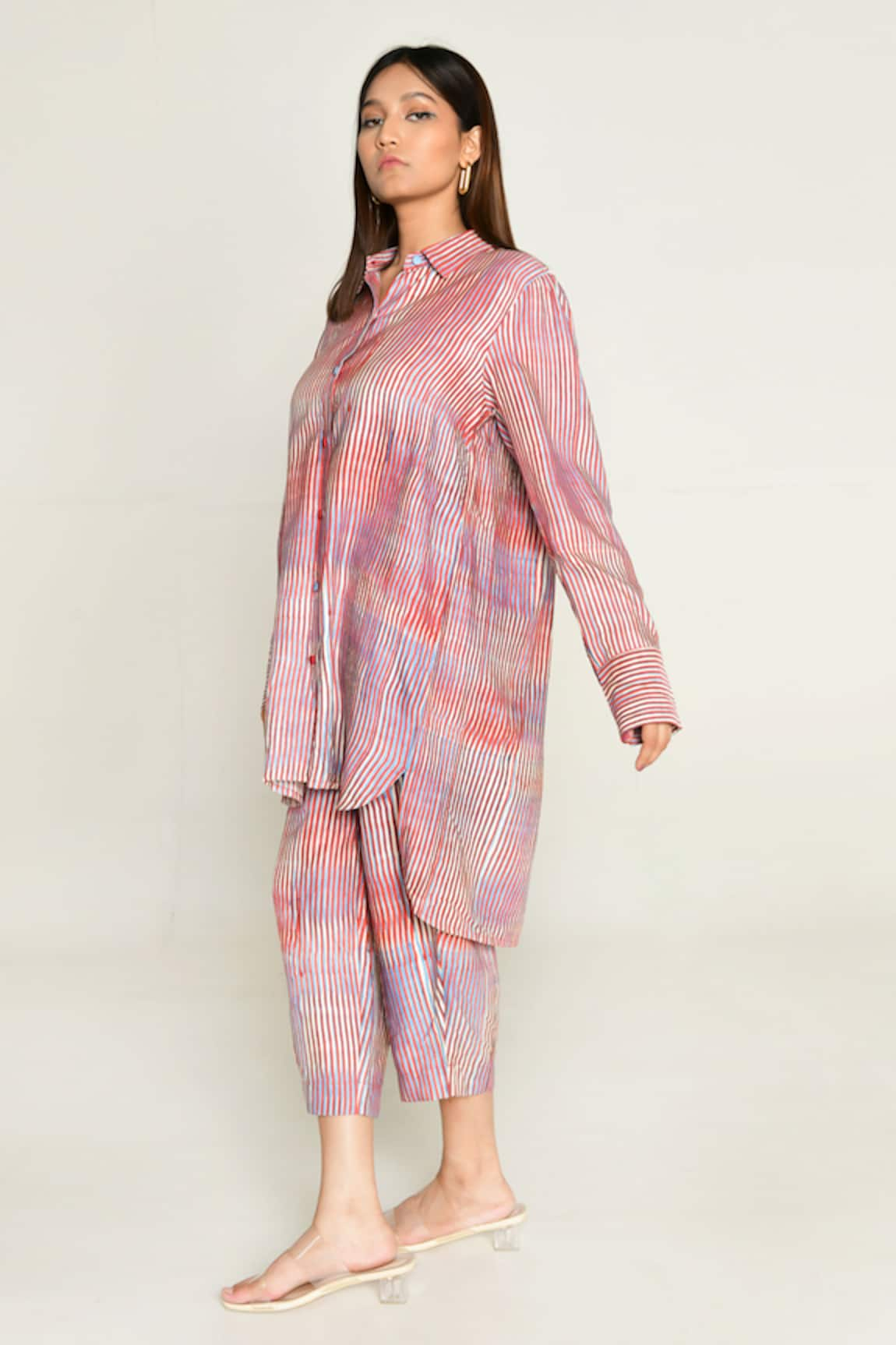 Rias Jaipur Plosky Cloud Print Shirt With Culottes