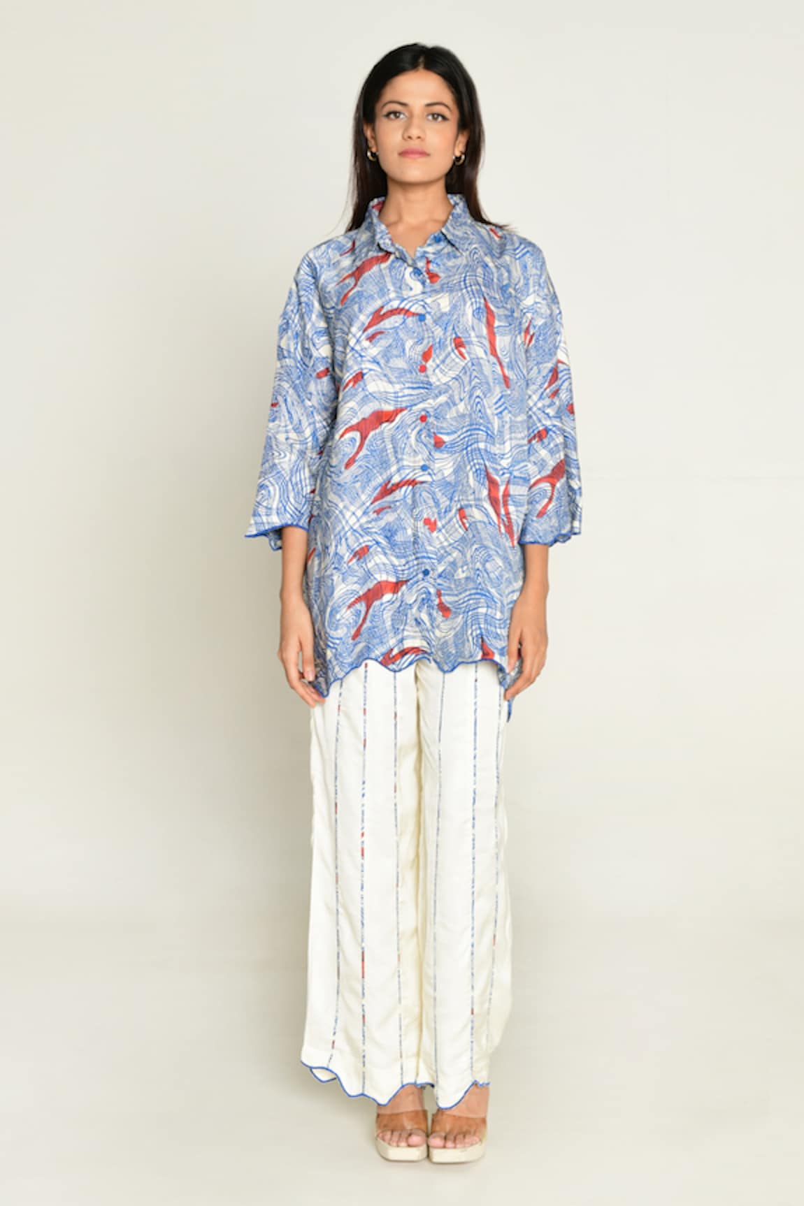 Rias Jaipur Ponzo Abstract Print Shirt