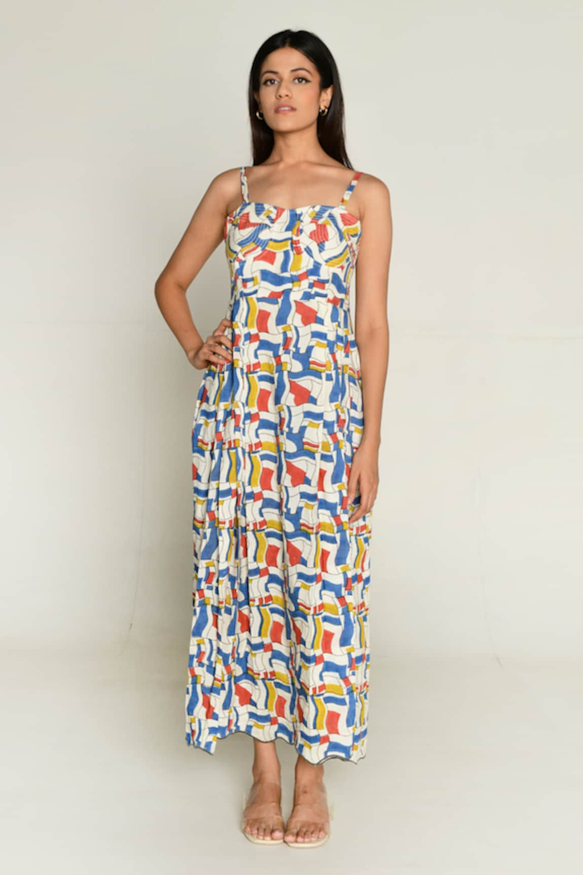 Rias Jaipur Escher Print Maxi Dress