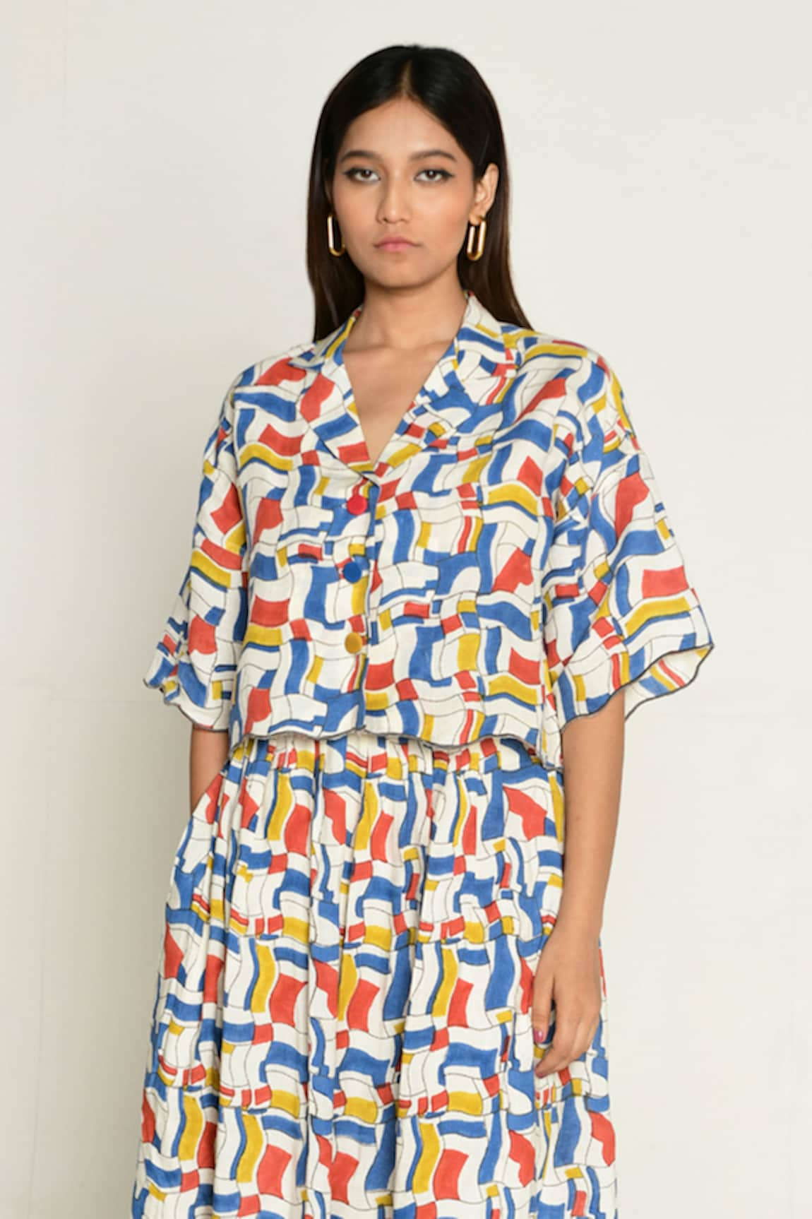 Rias Jaipur Escher Print Shirt