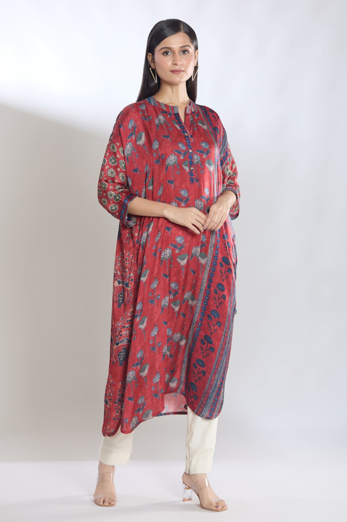 SHRADDHA RAMBHIA Floral Print Mandarin Collar Kurta