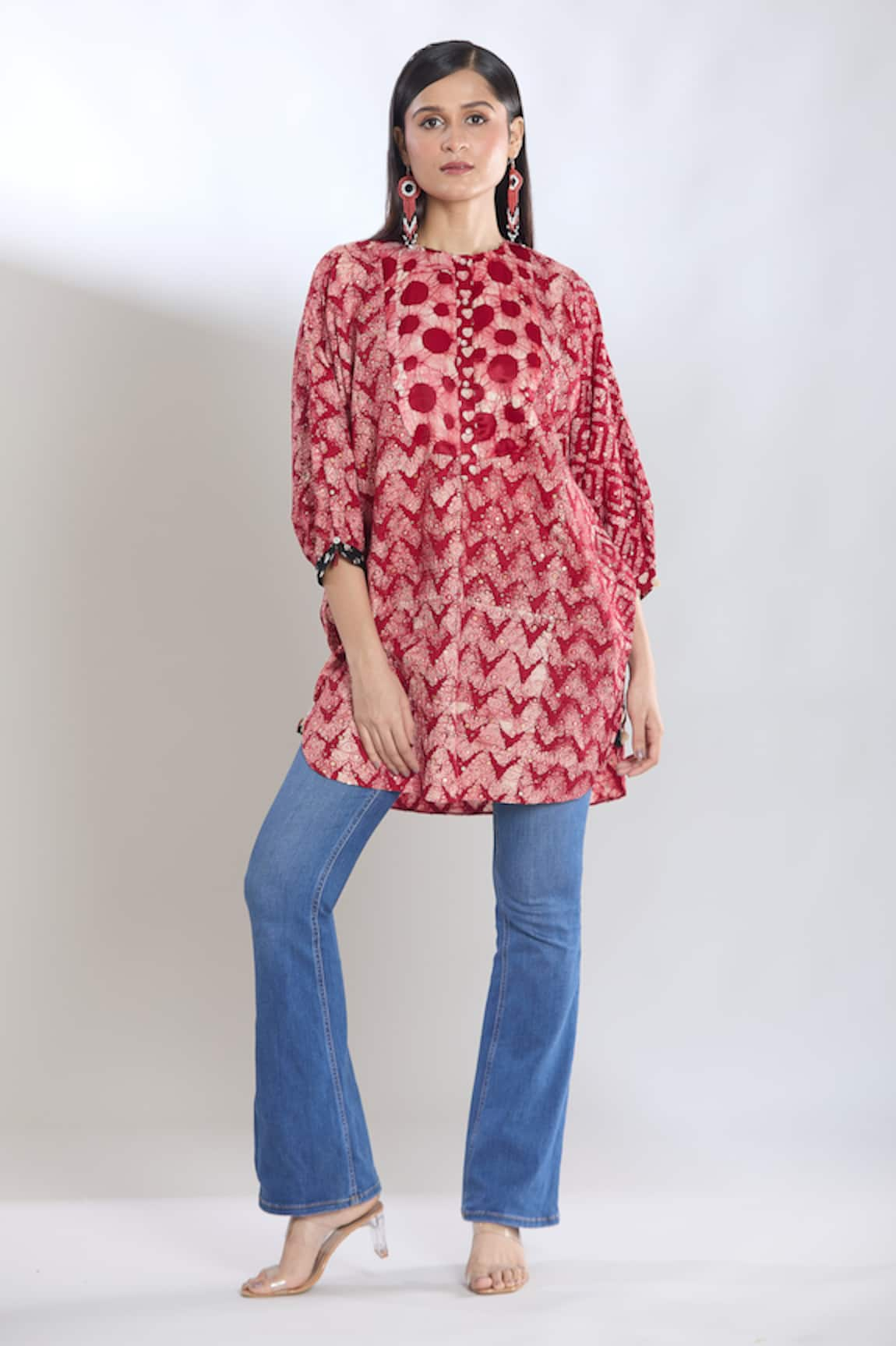 SHRADDHA RAMBHIA Thread Embroidery Short Kurta