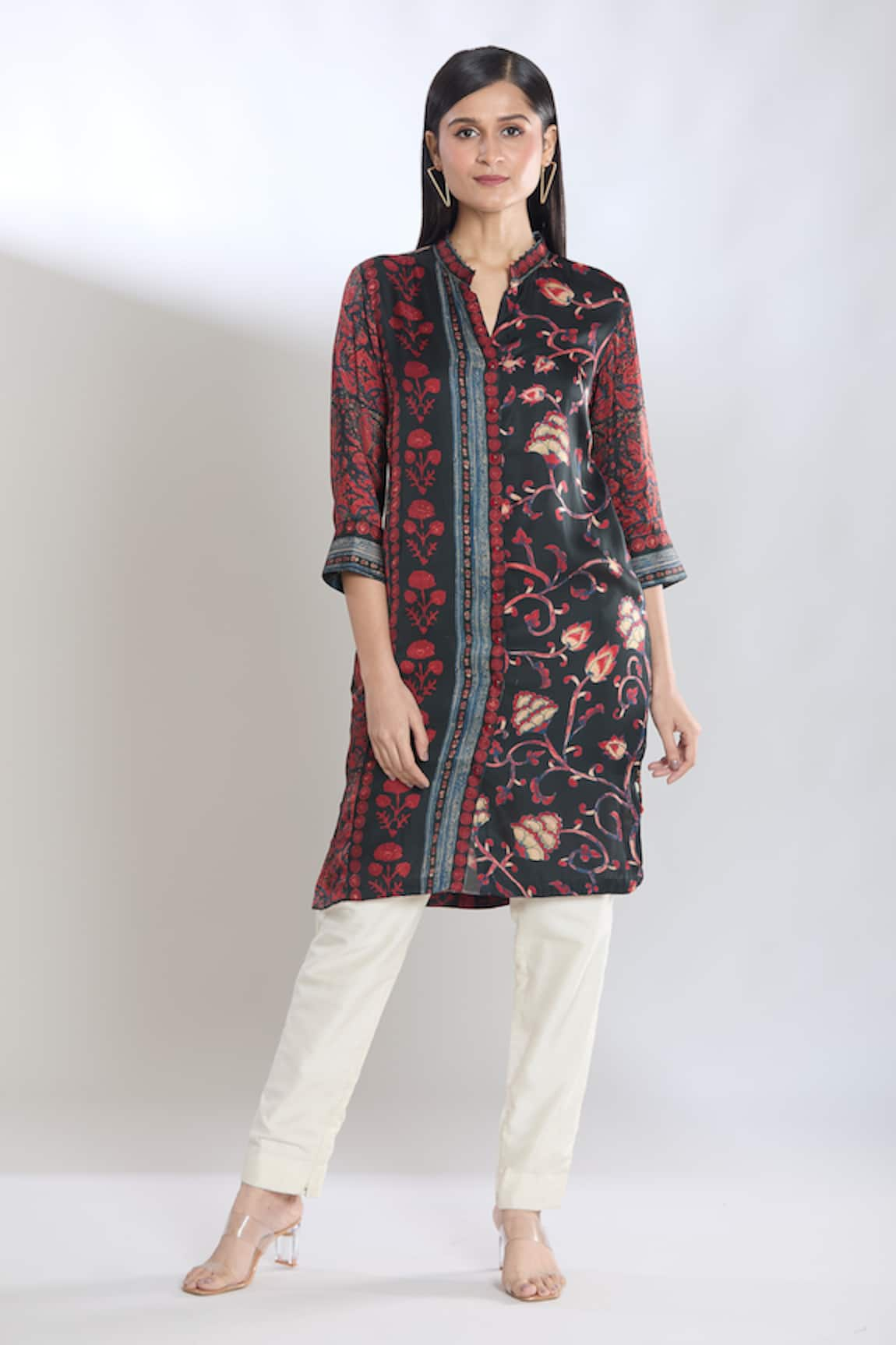 SHRADDHA RAMBHIA Mandarin Collar Long Kurta