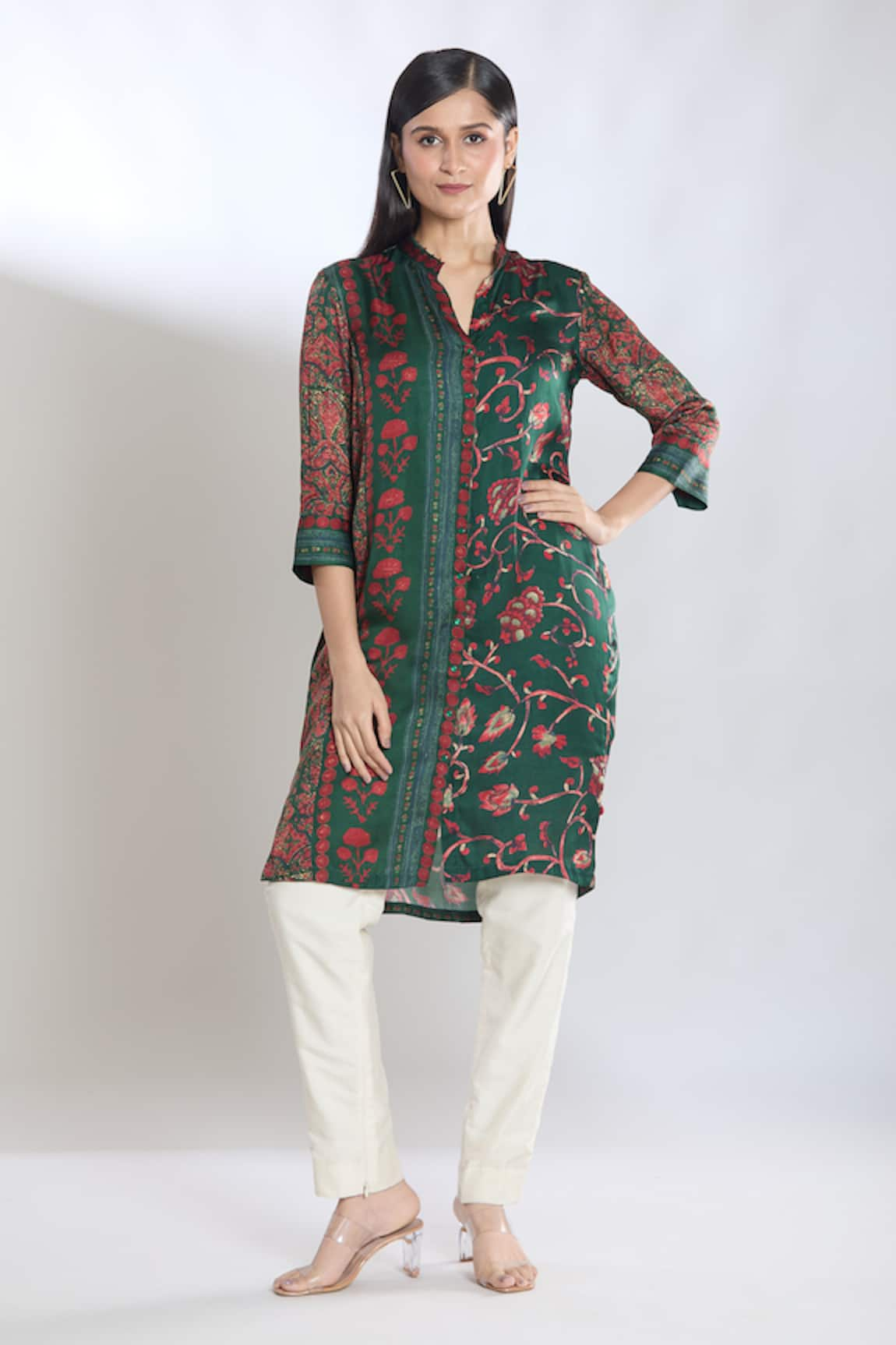 SHRADDHA RAMBHIA Mandarin Collar Printed Kurta