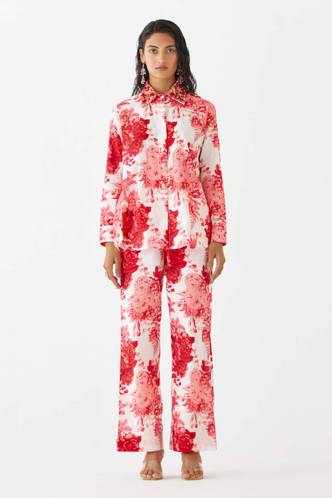 Studio Rigu Floral Chintz Print Shirt With Pant