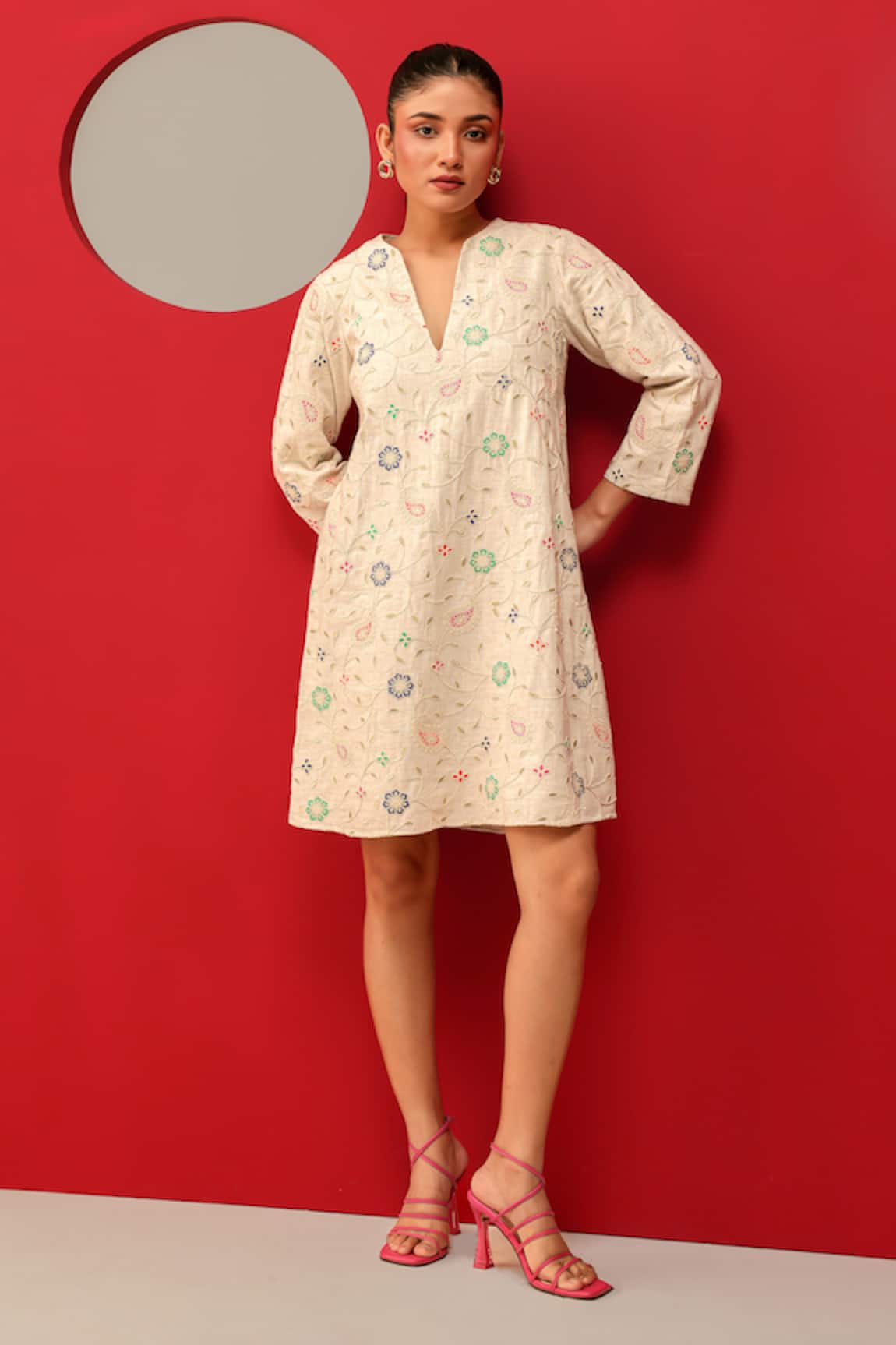 Couche Paisley Embroidered Dress