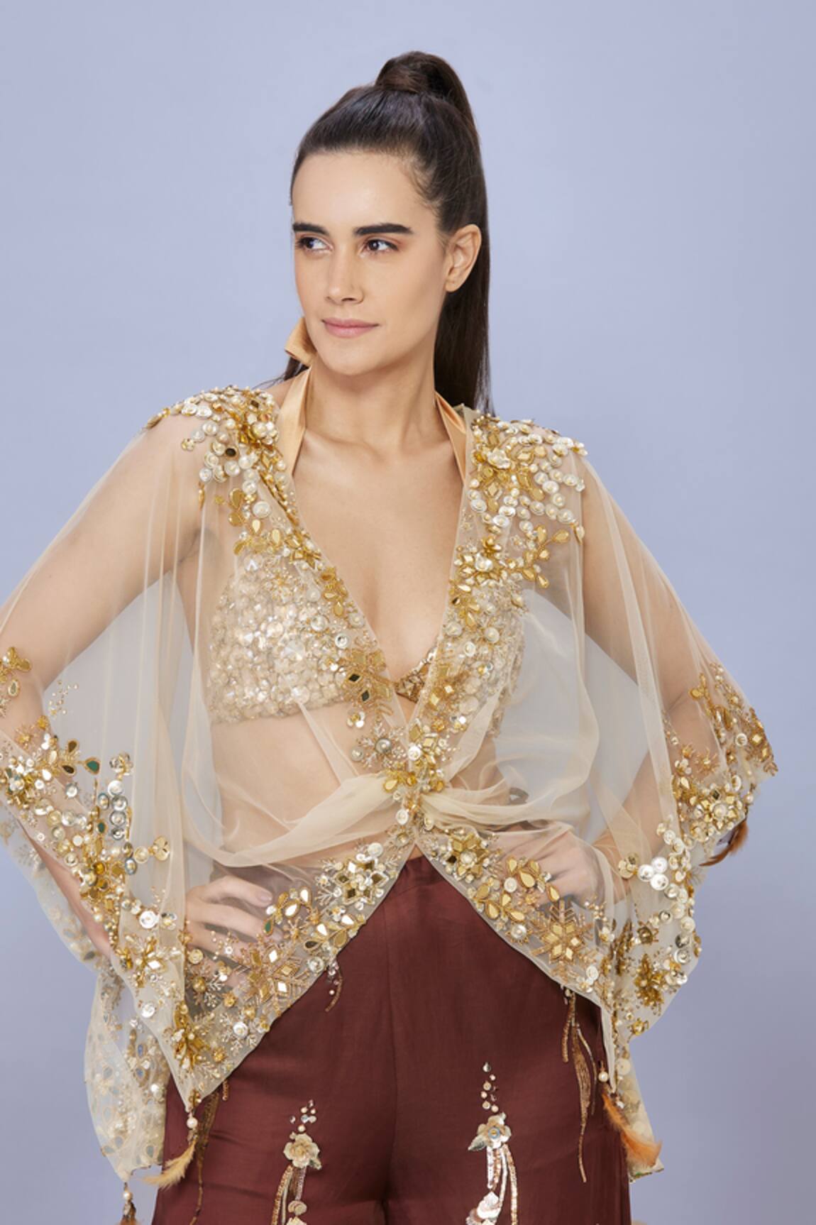 Dilnaz Mirror Hand Embroidered Kaftan 
