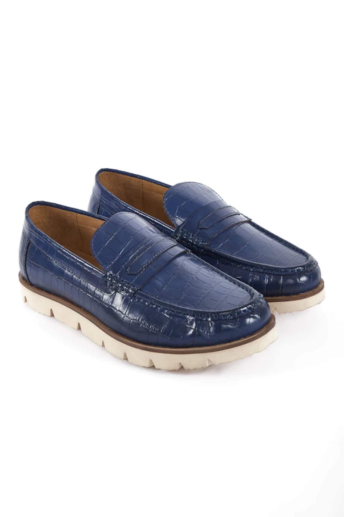 Hats Off Accessories Leather Plain Slip-On Loafers