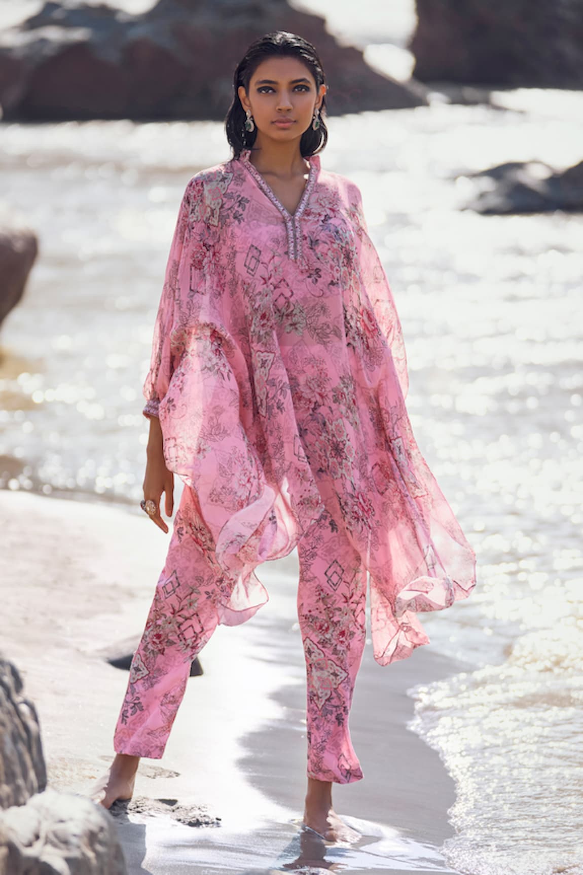 Ridhima Bhasin Arzou Floral Print Kaftan & Pant Set