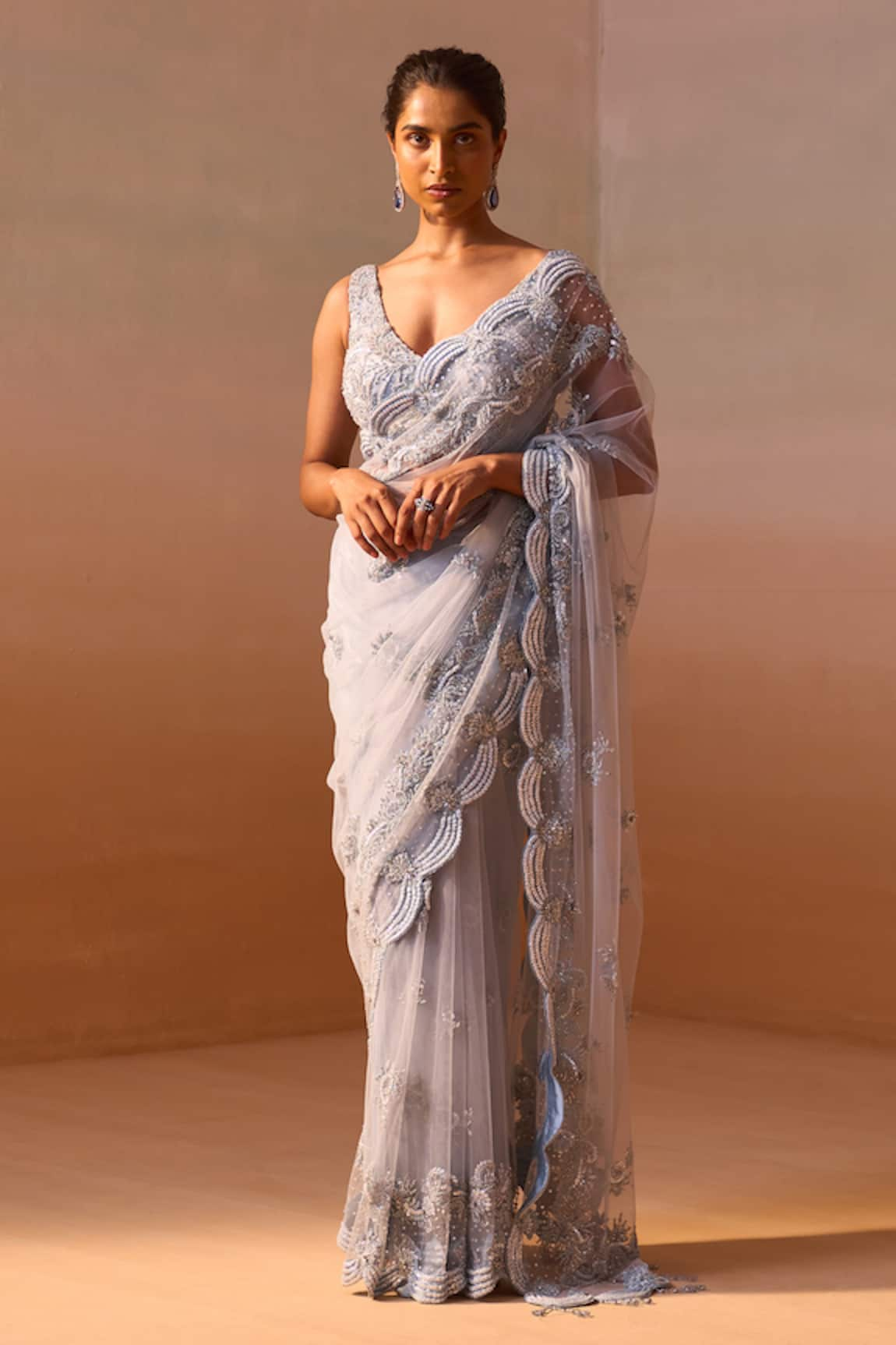 Nitika Gujral Embellished Saree with Blouse