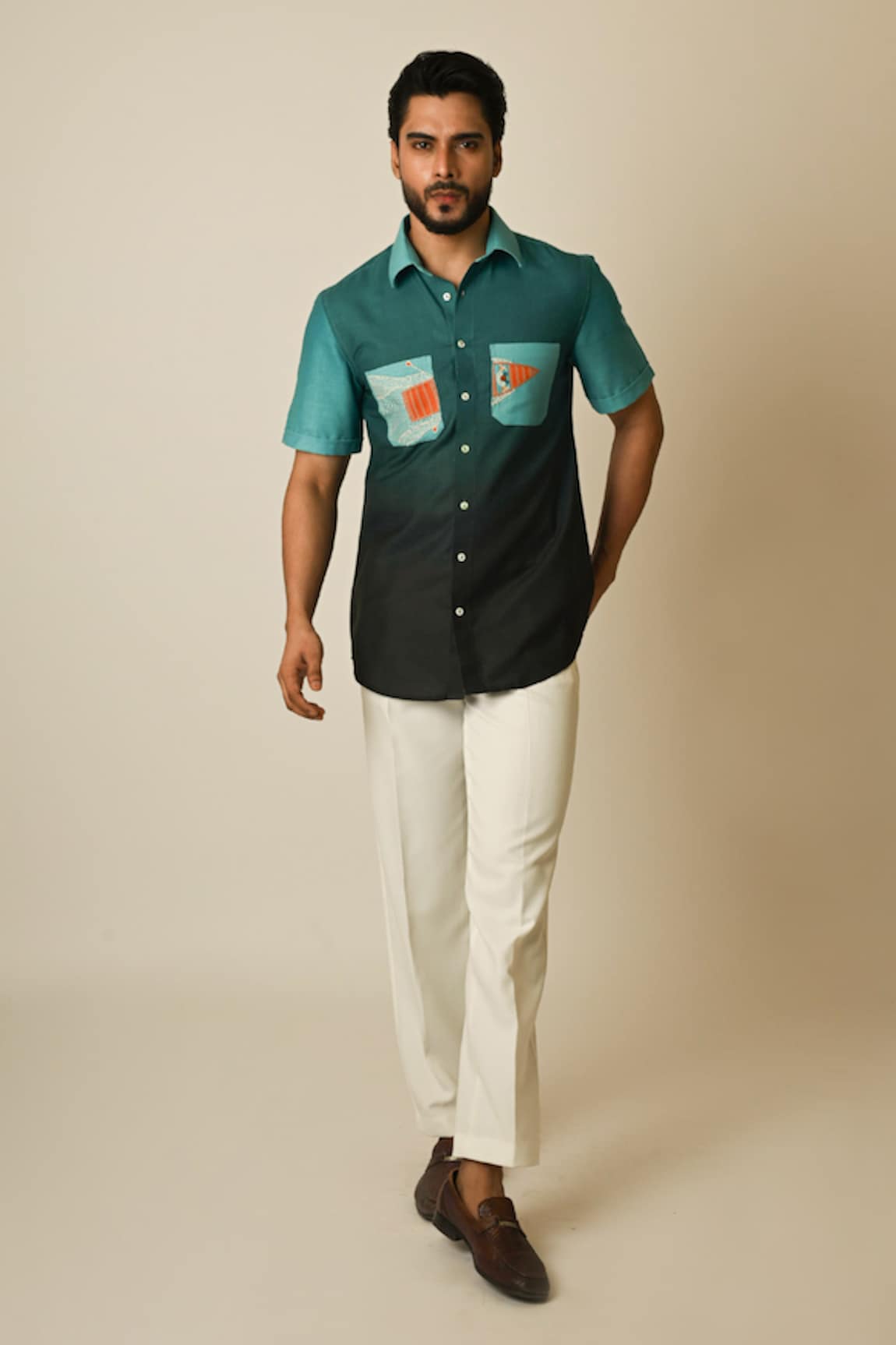 Paarsh Shaded Boat Embroidered Shirt