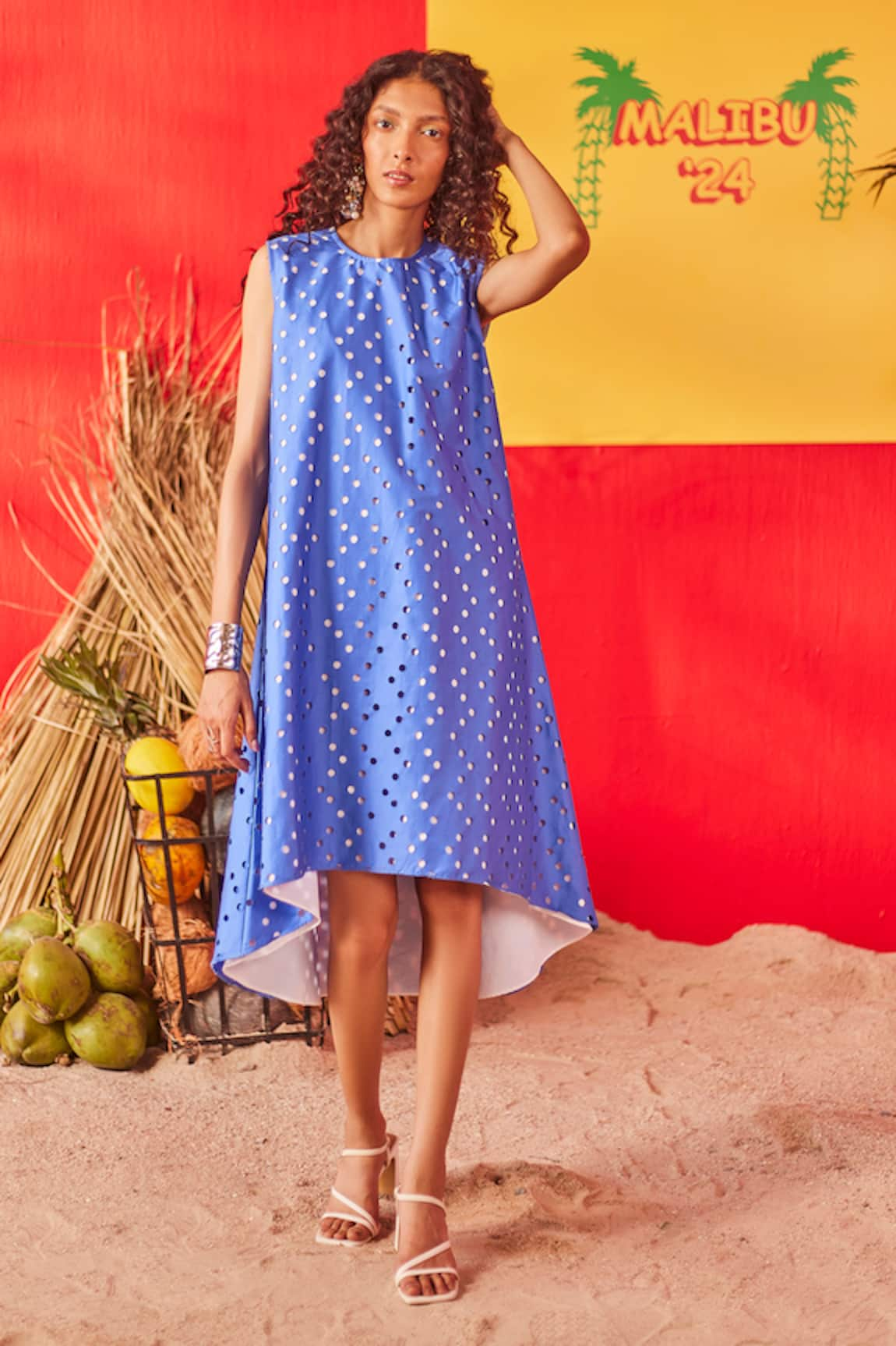 POOJA SHROFF Beachside Blues Cutwork Dress