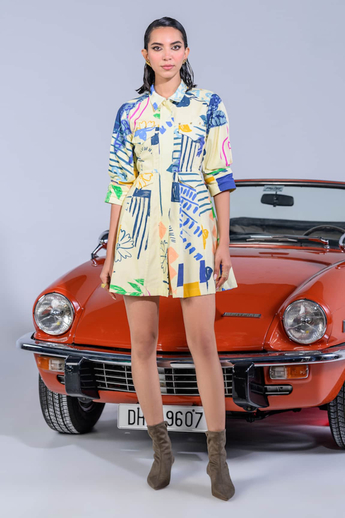 The Dramebaaz Co Olva Abstract Print Dress