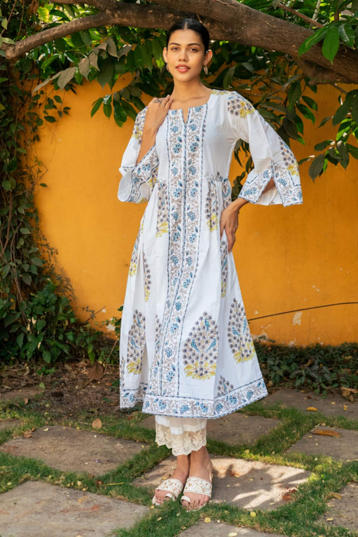 Maison Shefali Hand Block Print Kurta With Pant