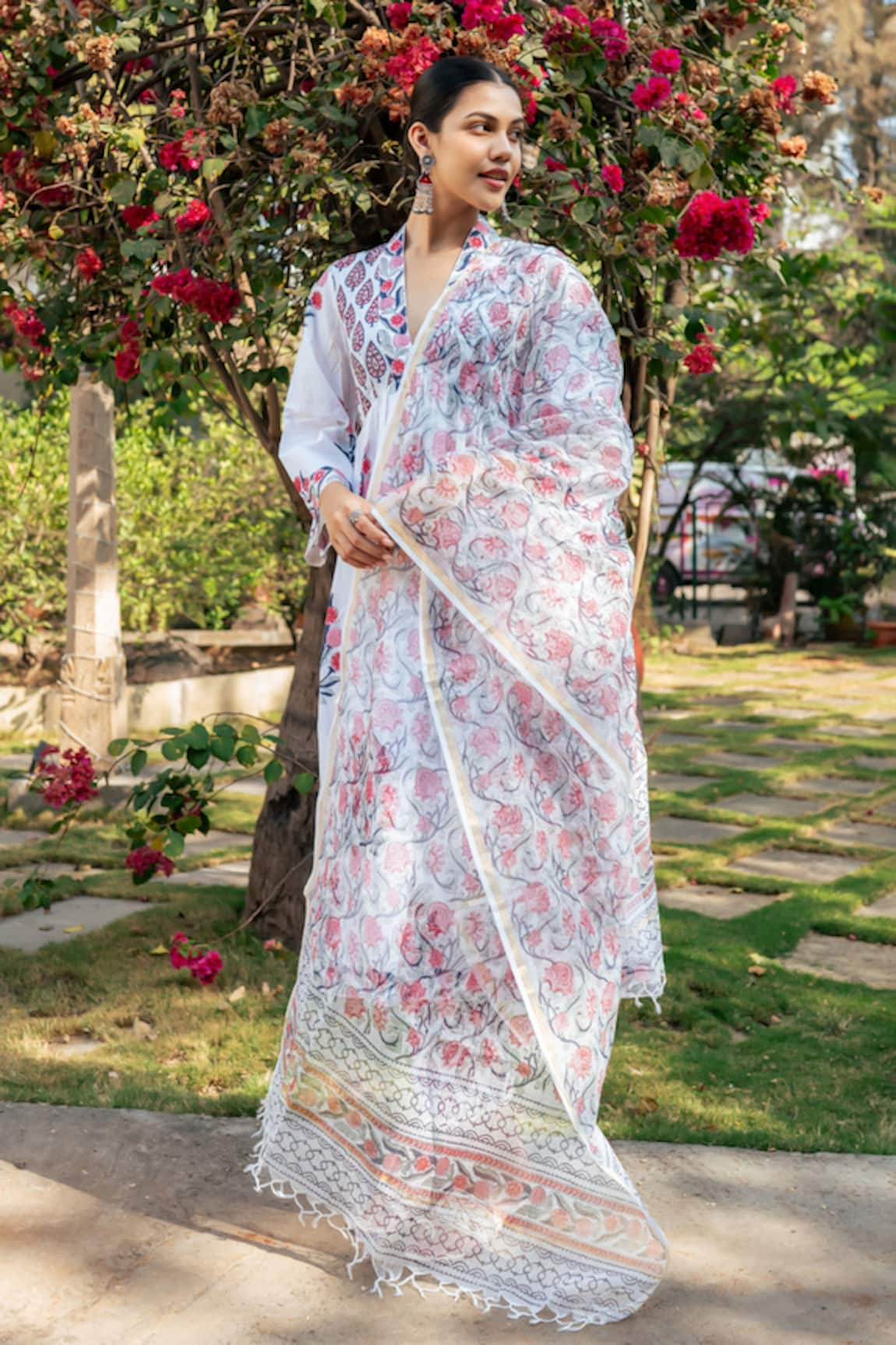 Maison Shefali Floral Boota Print Kurta Straight Pant Set