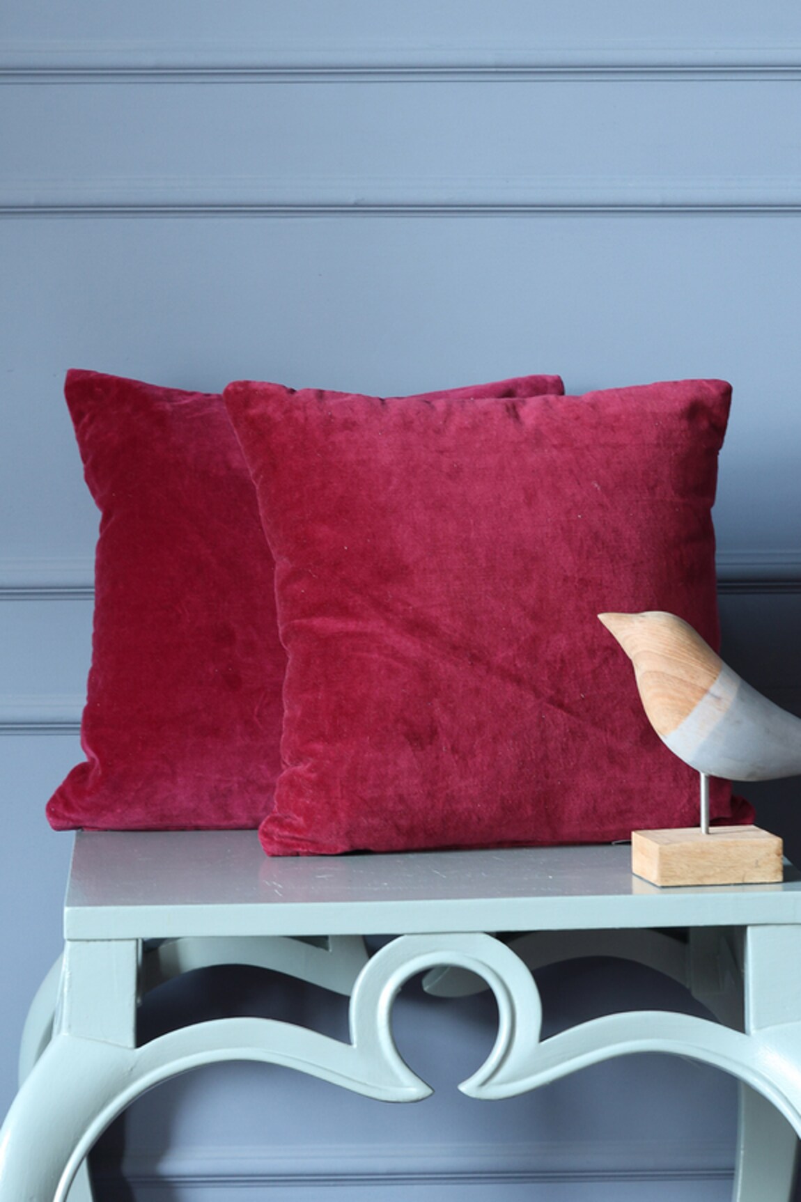 Amoliconcepts Cotton Velvet Plain Cushion Cover 2 Pcs Set