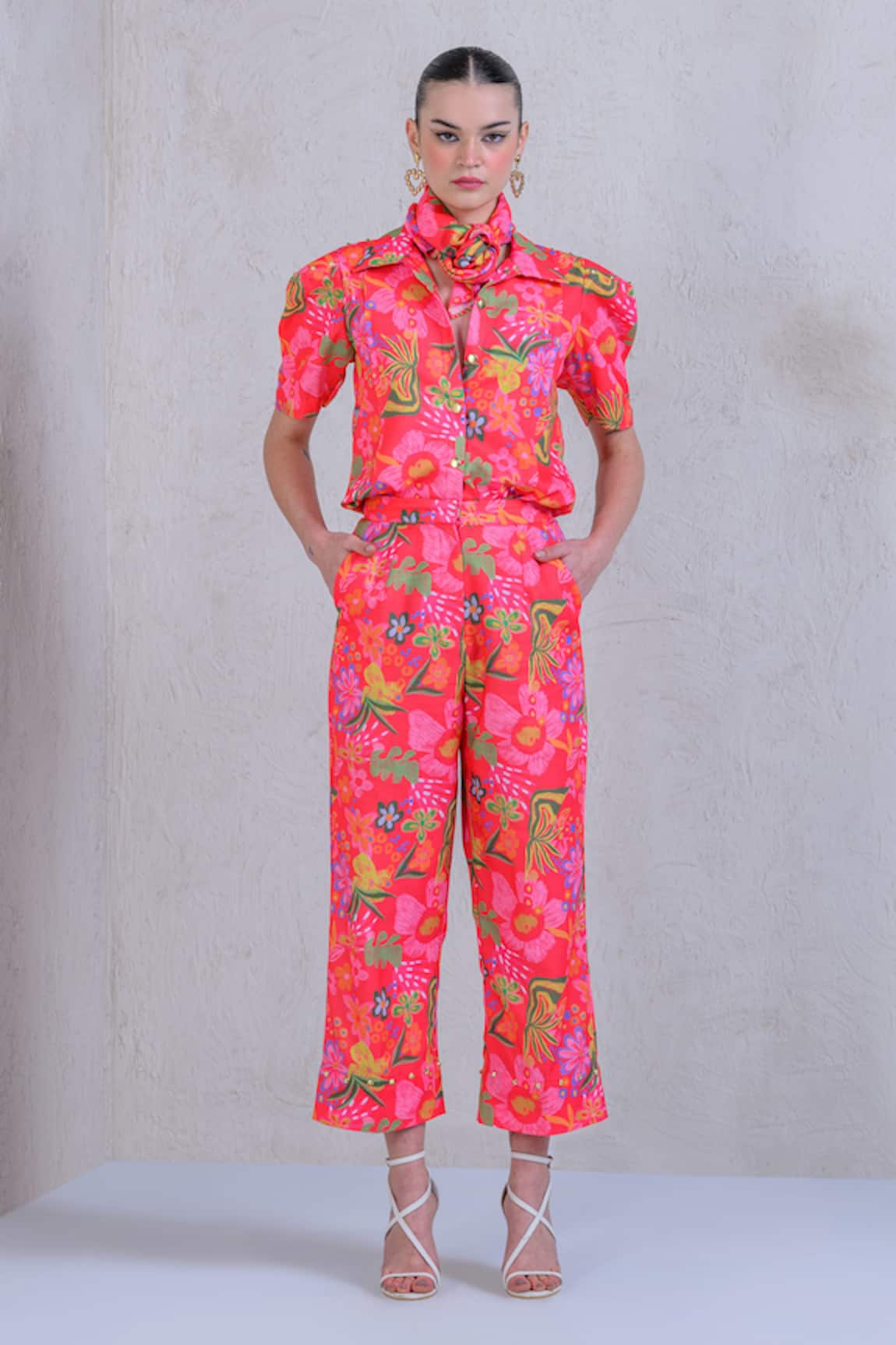 The Dramebaaz Co Wildflower Floral Print Shirt With Pant
