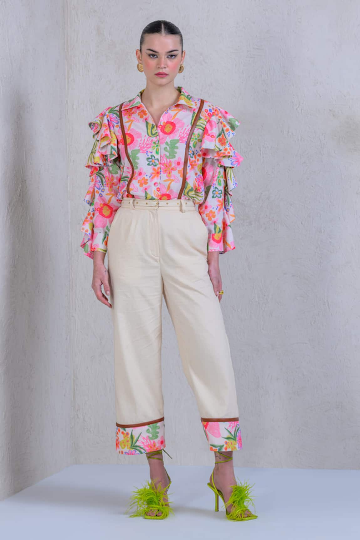The Dramebaaz Co Floral Fiesta Printed Shirt With Pant