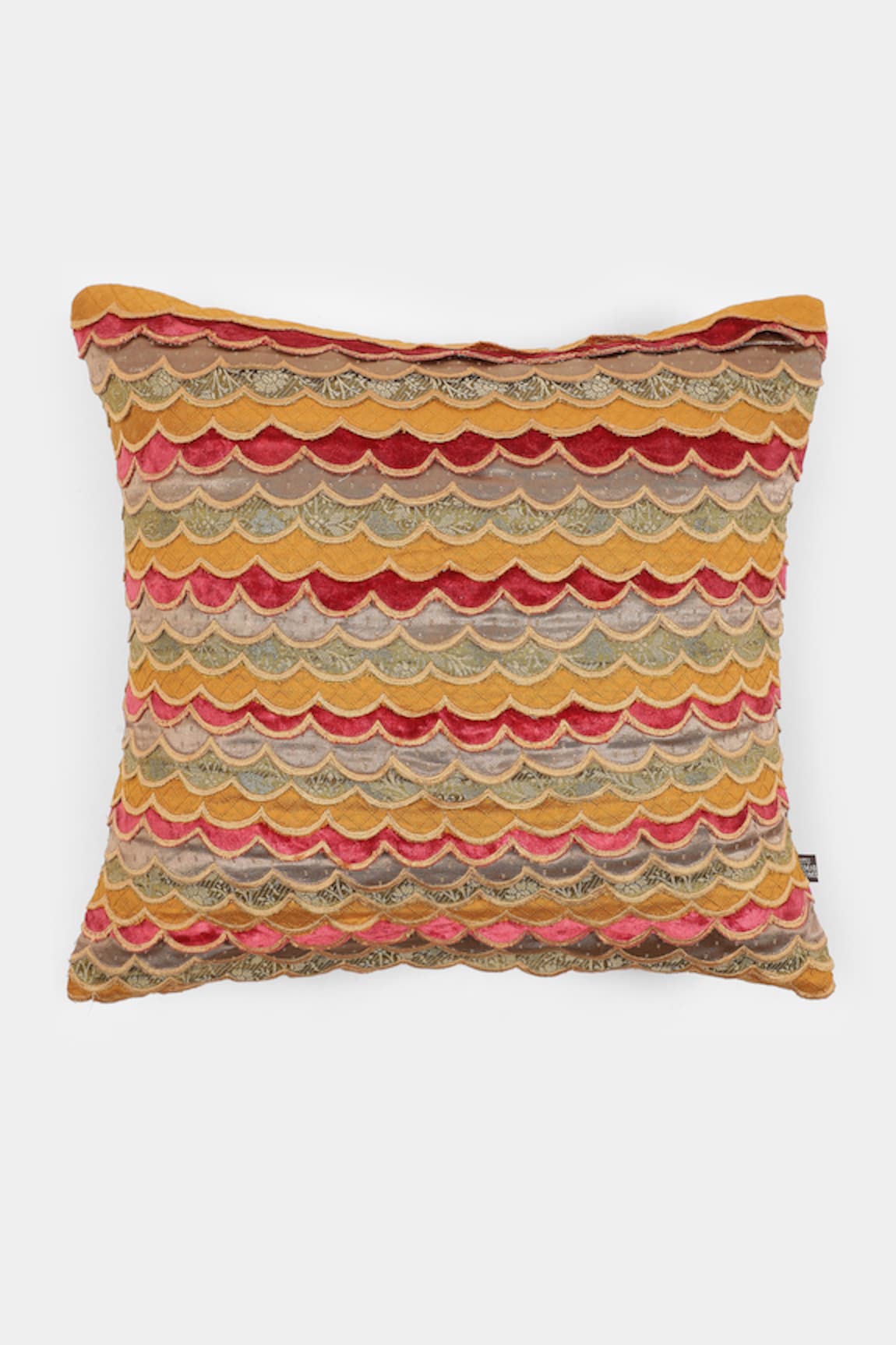 Ritu Kumar Contrast Scallop Pattern Cushion