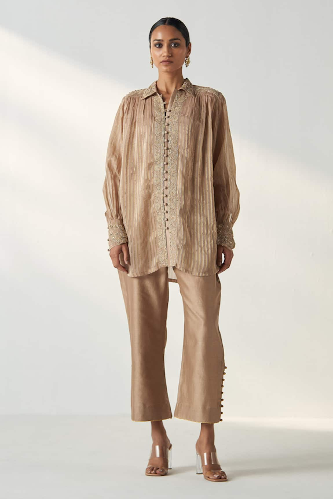 Studio Bagechaa Oorvi Wild Blossom Embroidered Shirt Pant Set