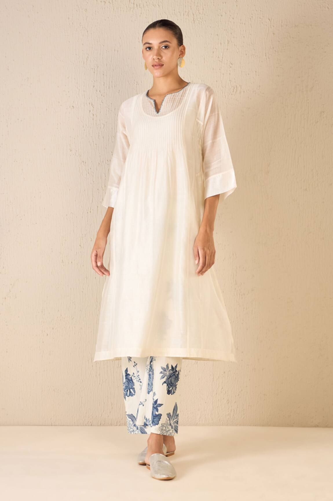 Shivani Bhargava Chanderi Pintuck Choga