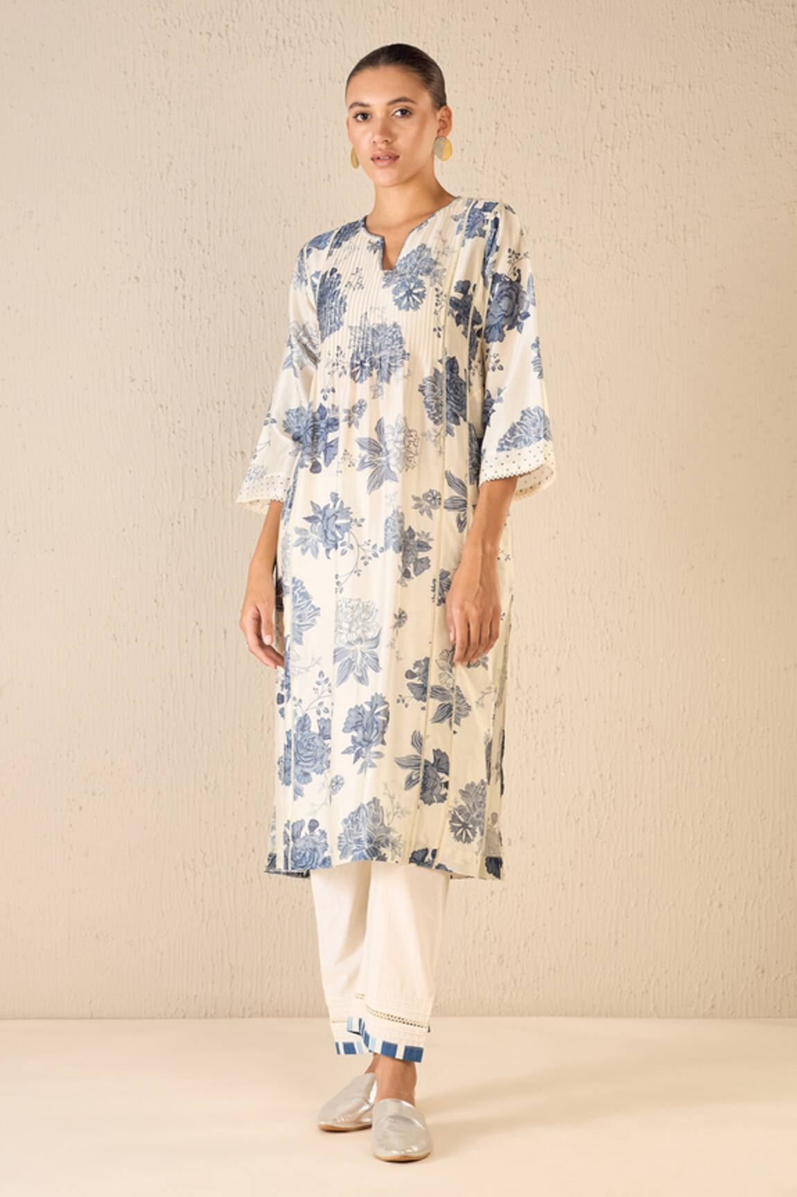 Shivani Bhargava Floral Print Pintucked Kurta