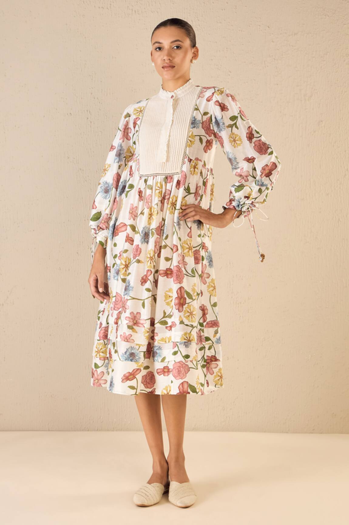 Shivani Bhargava Floral Print Gathered Dress
