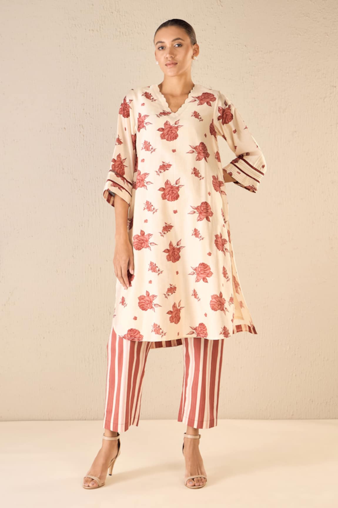 Shivani Bhargava Vintage Rose Print Kurta