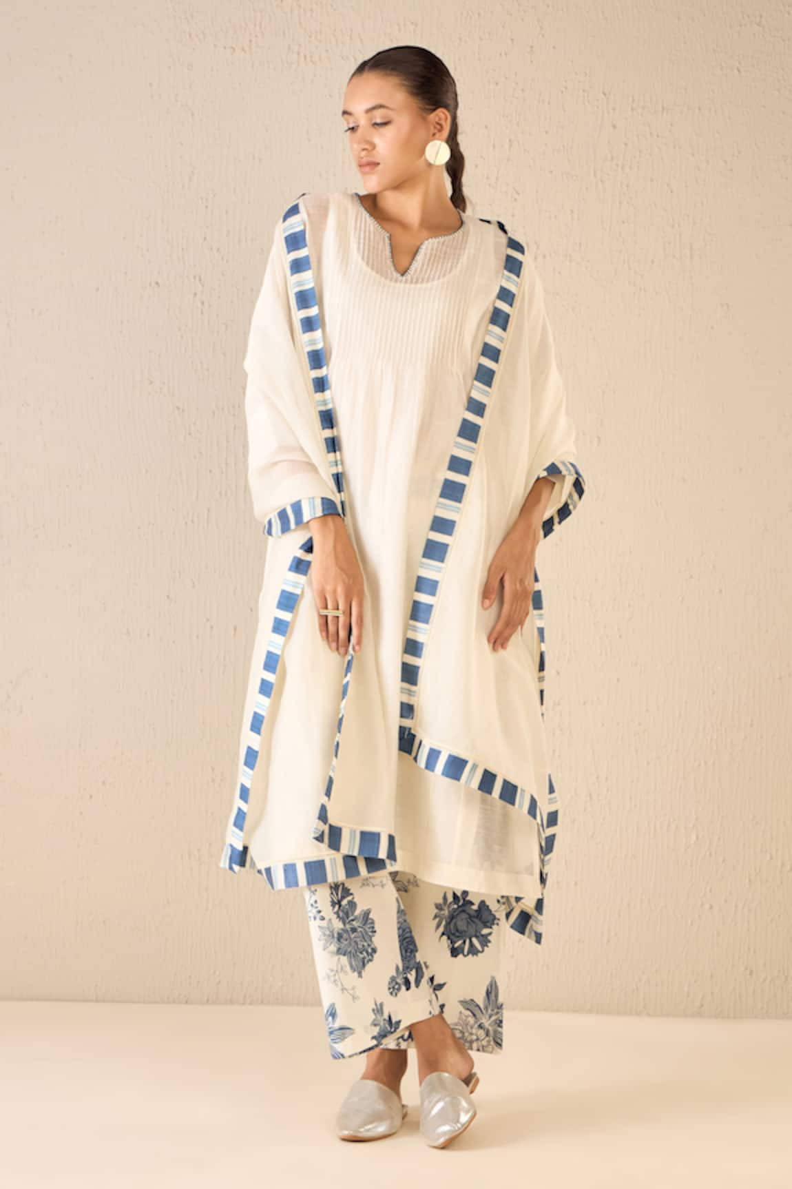 Shivani Bhargava Floral Odyssey Pintucked Kurta Pant Set