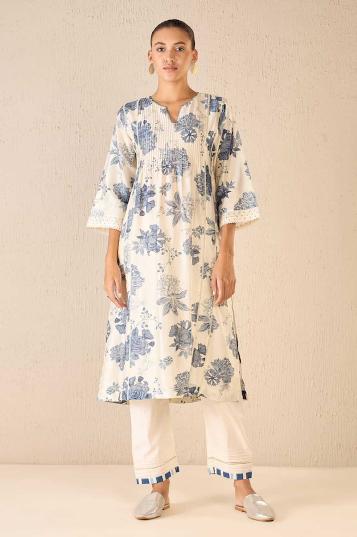 Shivani Bhargava Bloom Garden Print Pintucked Yoke Kurta