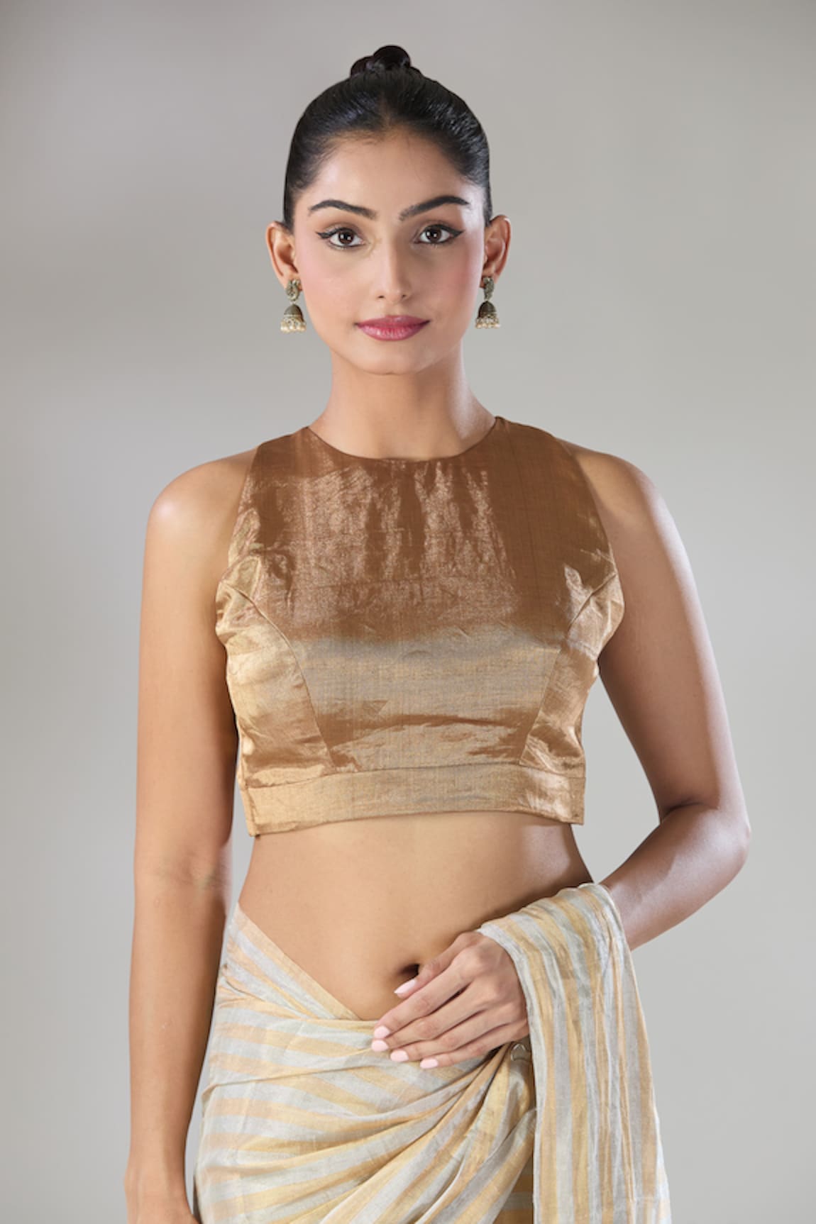 Sheela Suthar Arka Handwoven Zari Tissue Saree Blouse