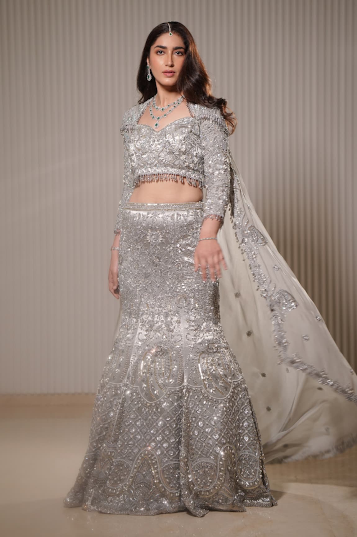 Mehul Gupta Celeste Bloom Embroidered Bridal Lehenga Set