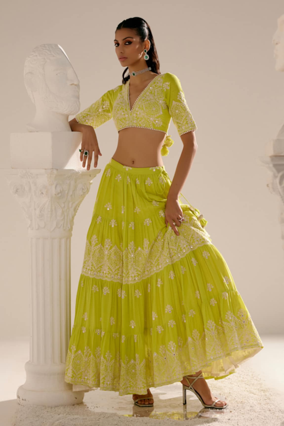 PREEVIN Ambi Embroidered Lehenga Set