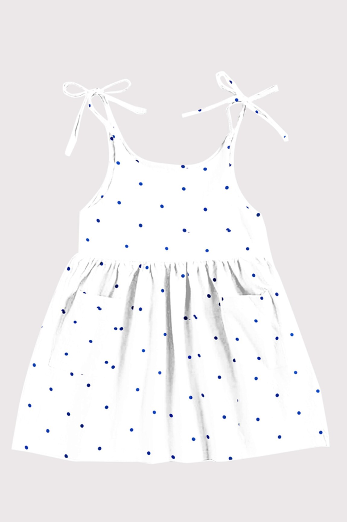 The Baby Atelier Tie-up Straps Polka Night Dress