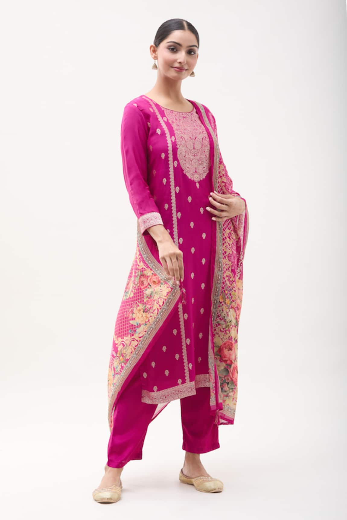 Khwaab by Sanjana Lakhani Paisley Yoke Pattern Kurta Pant Set