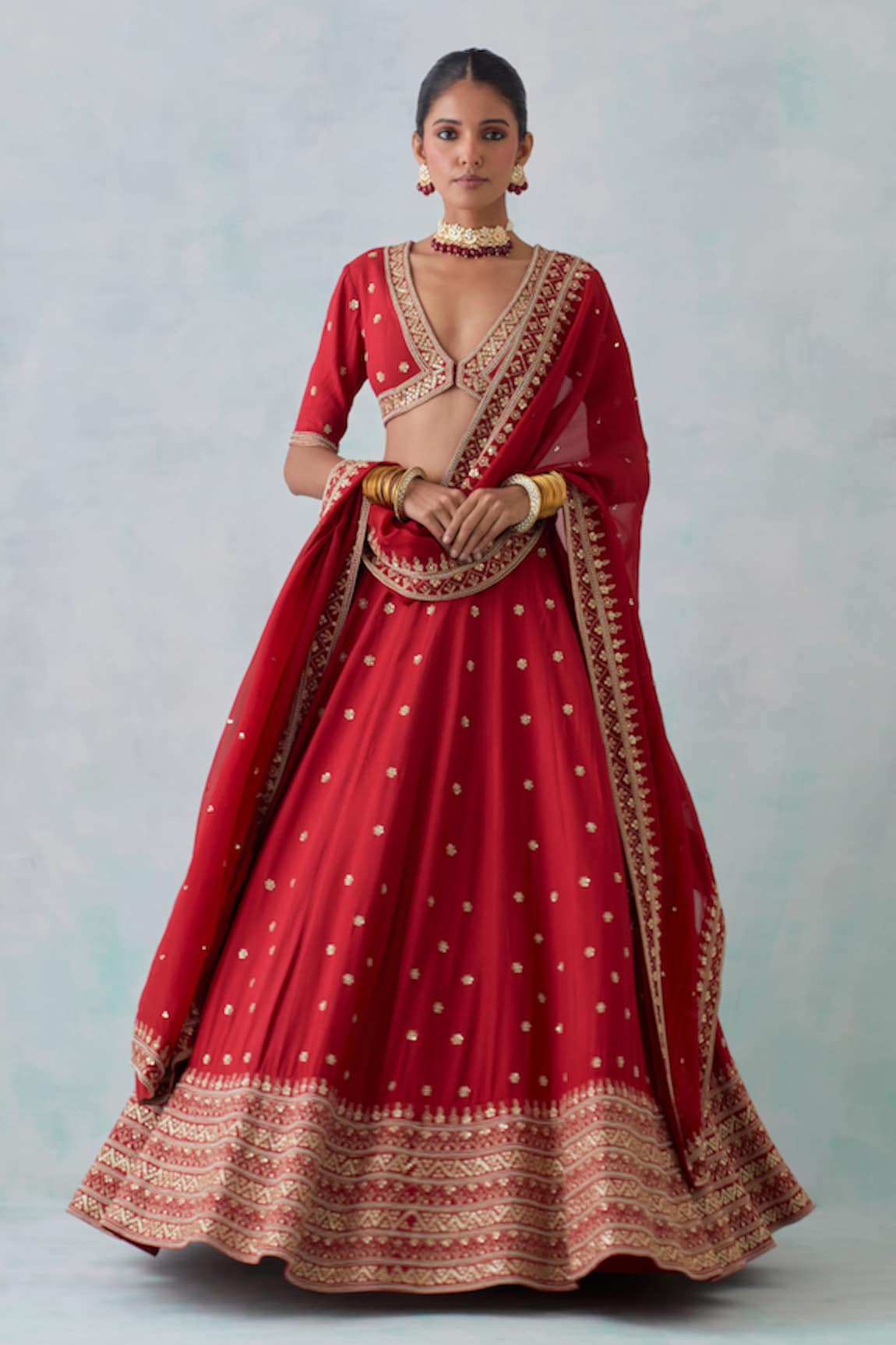 Ikshita Choudhary Sequin Hand Embroidered Bridal Lehenga Set