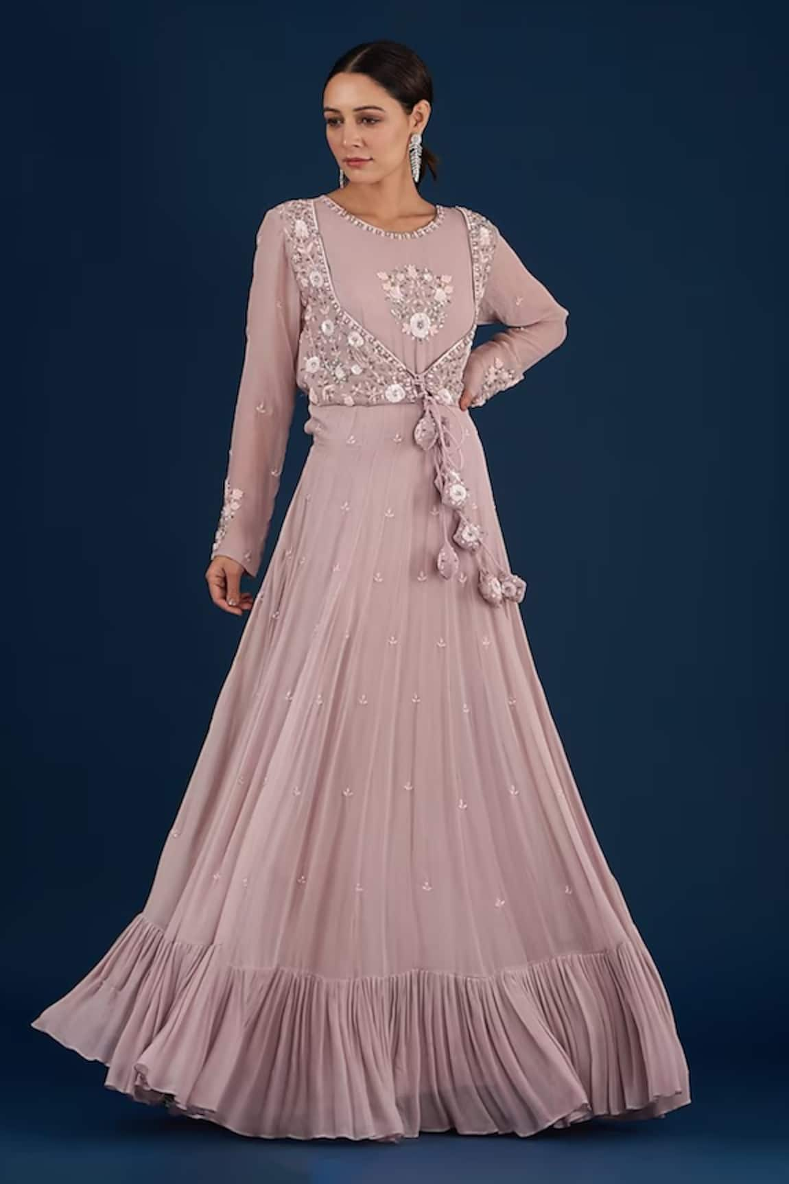 BAIDEHI Dabka Floral Embroidered Anarkali