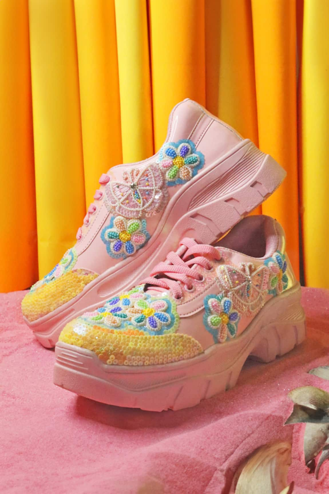 Chal Jooti Flutter Blossom Embroidered Sneakers