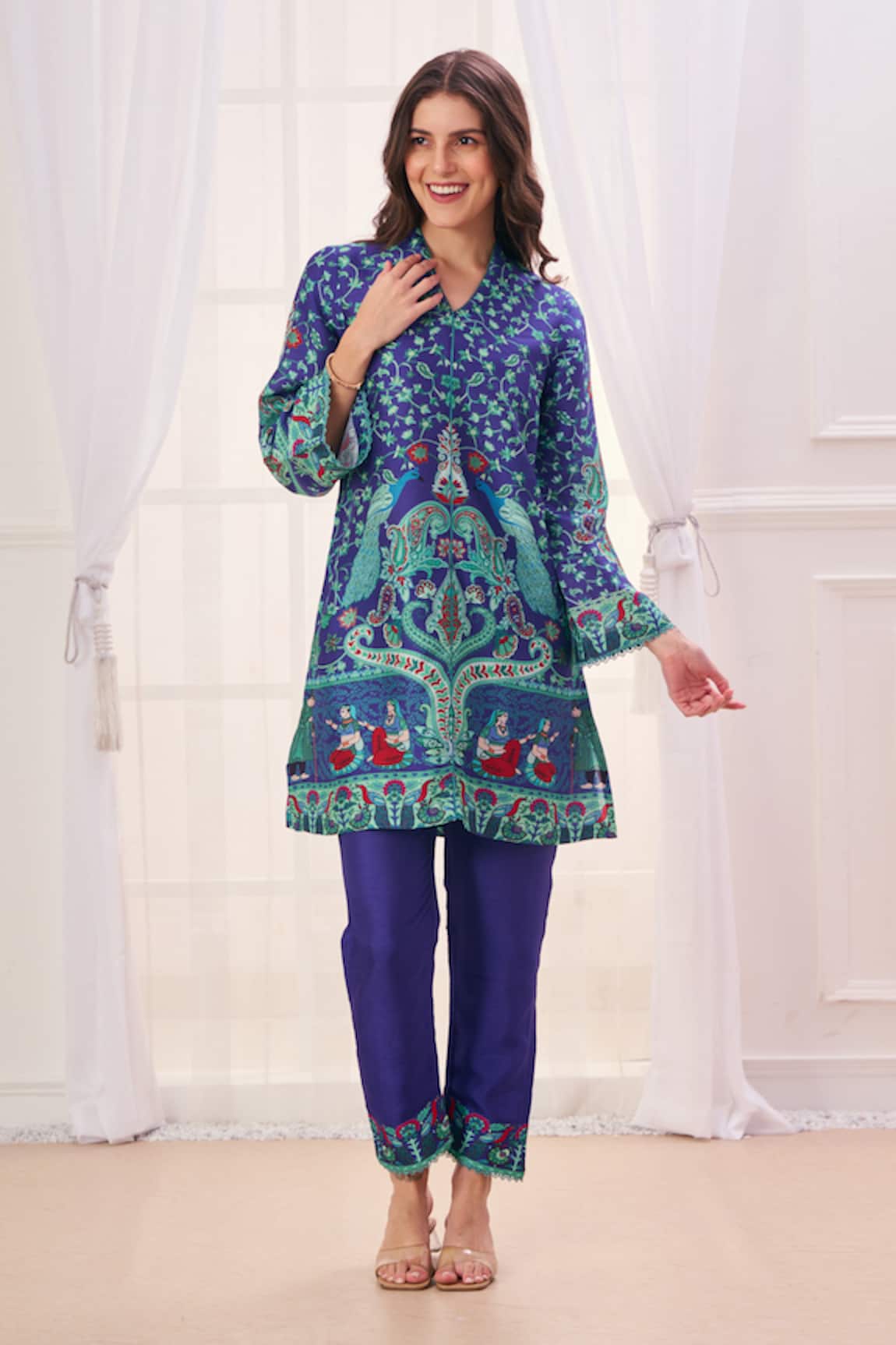 Taroob Mughal Art Print Kurta & Pant Set