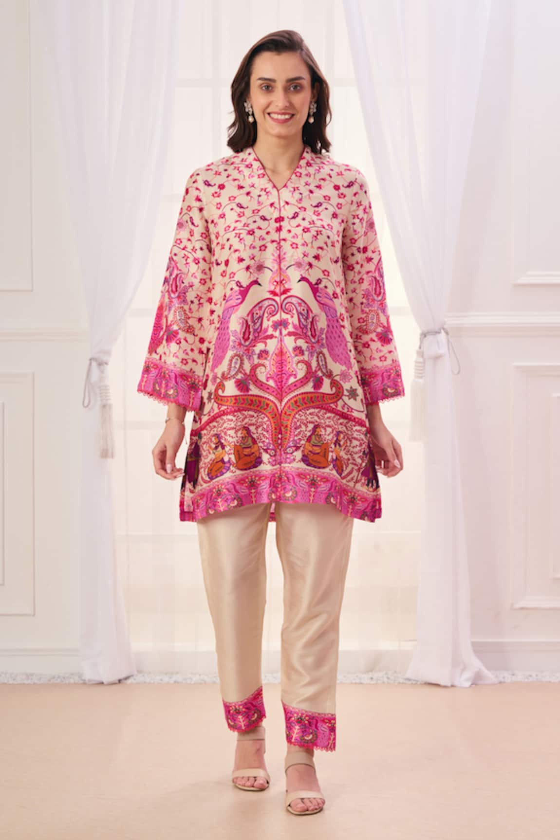 Taroob Mughal Art Embroidered Kurta & Pant Set