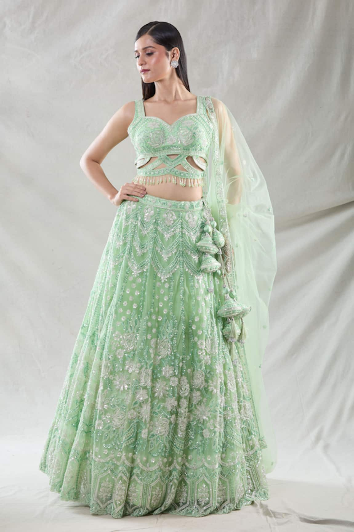 Samyukta Singhania Floral Embroidered Lehenga Set