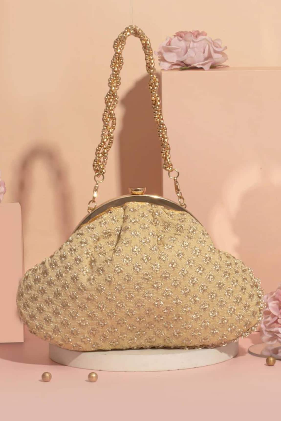 Amyra Inaya Embroidered Clutch With Detachable Sling 