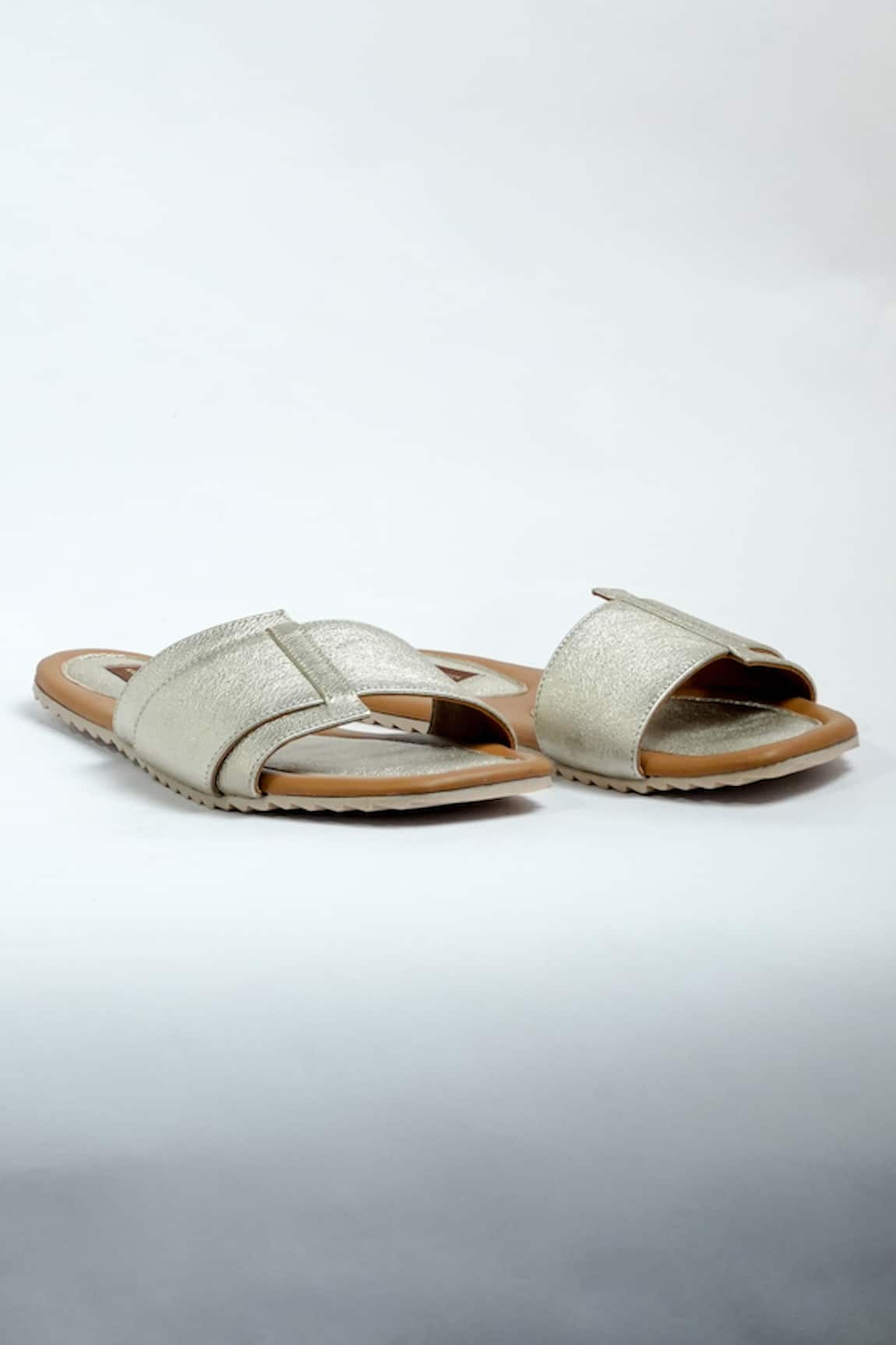 ANIKET GUPTA Metallic Strap Flats