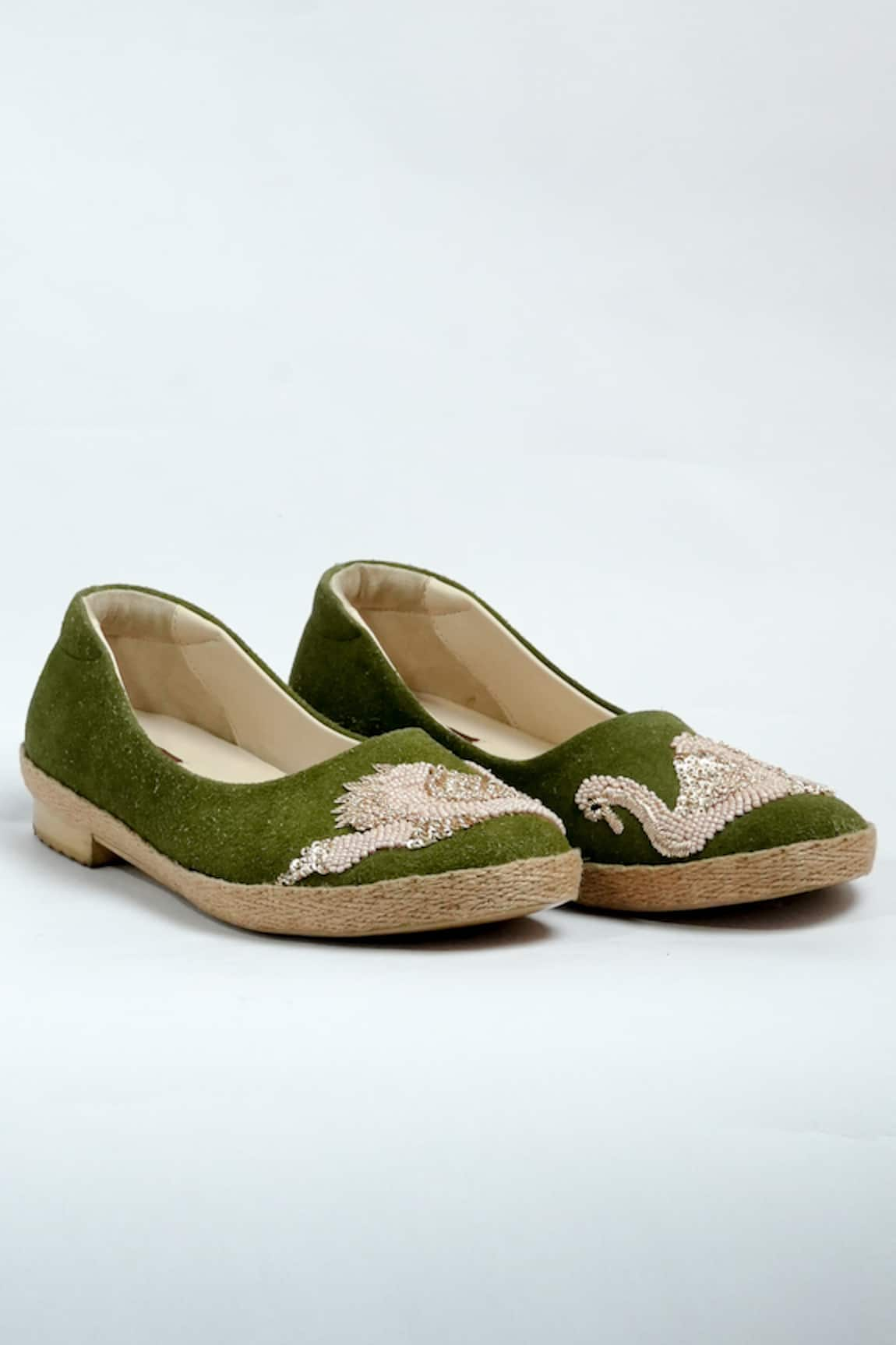 ANIKET GUPTA Swan Embroidered Mules