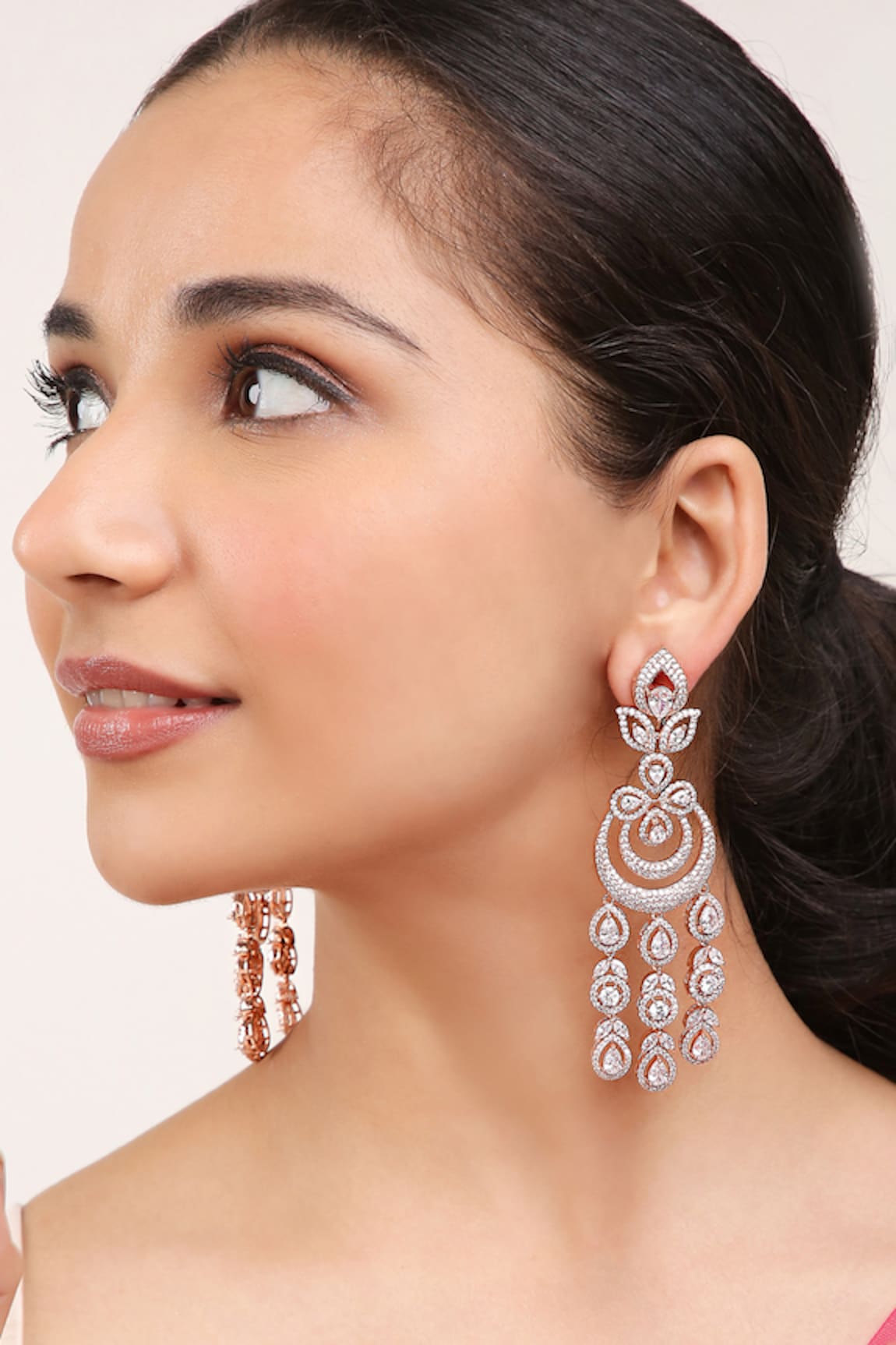 Khushi Jewels Cubic Zirconia Diamond Embellished Dangler Earrings