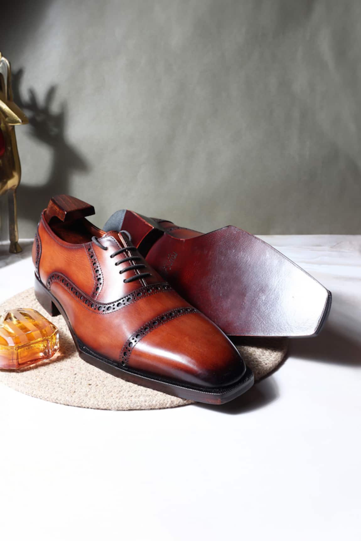 Fellmonger Patina Brogue Pattern Cutwork Captoe Oxfords 